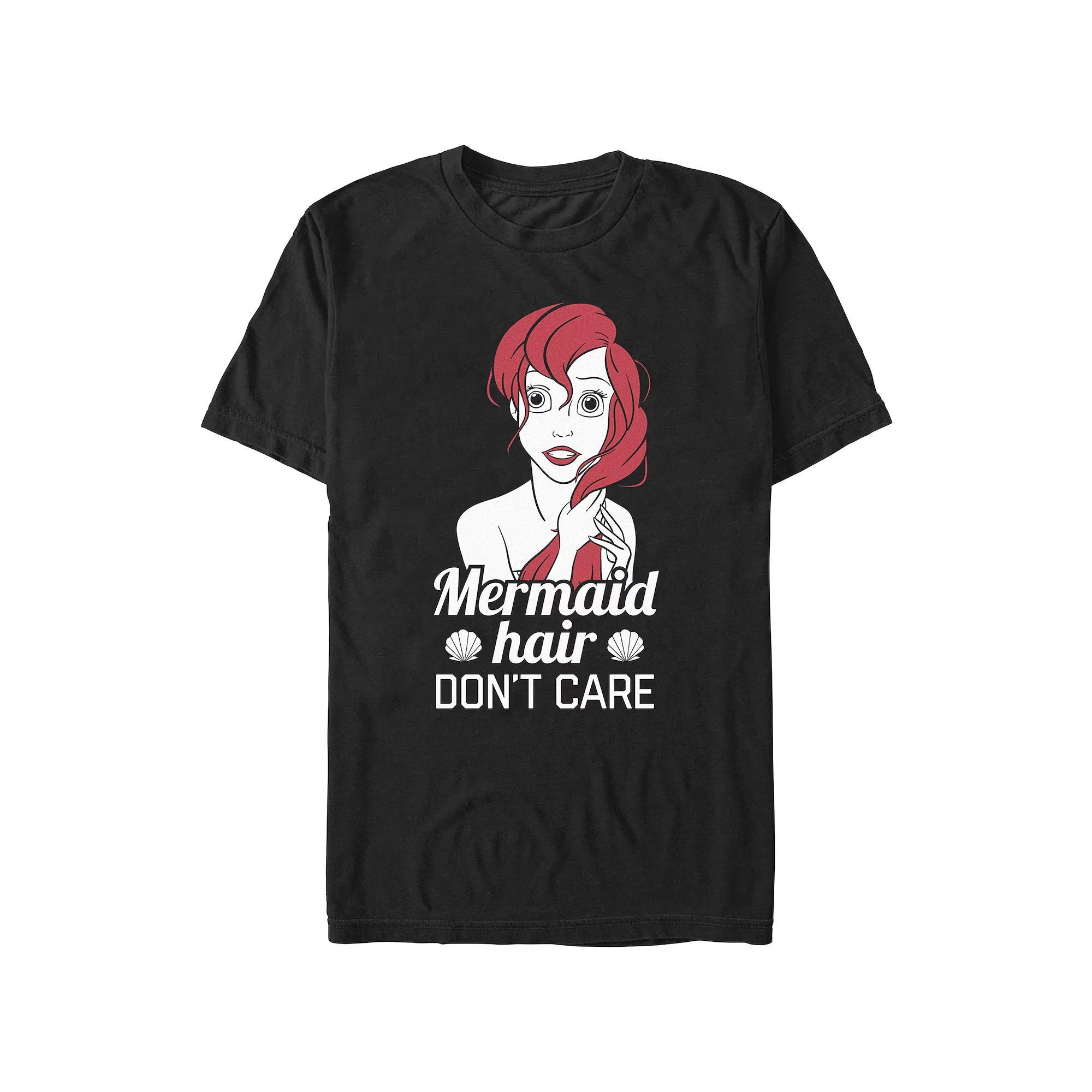 Disney's The Little Mermaid Hair Don't Care Juniors' Boyfriend Graphic Tee, Women's, Size: XXL, Black Product Image