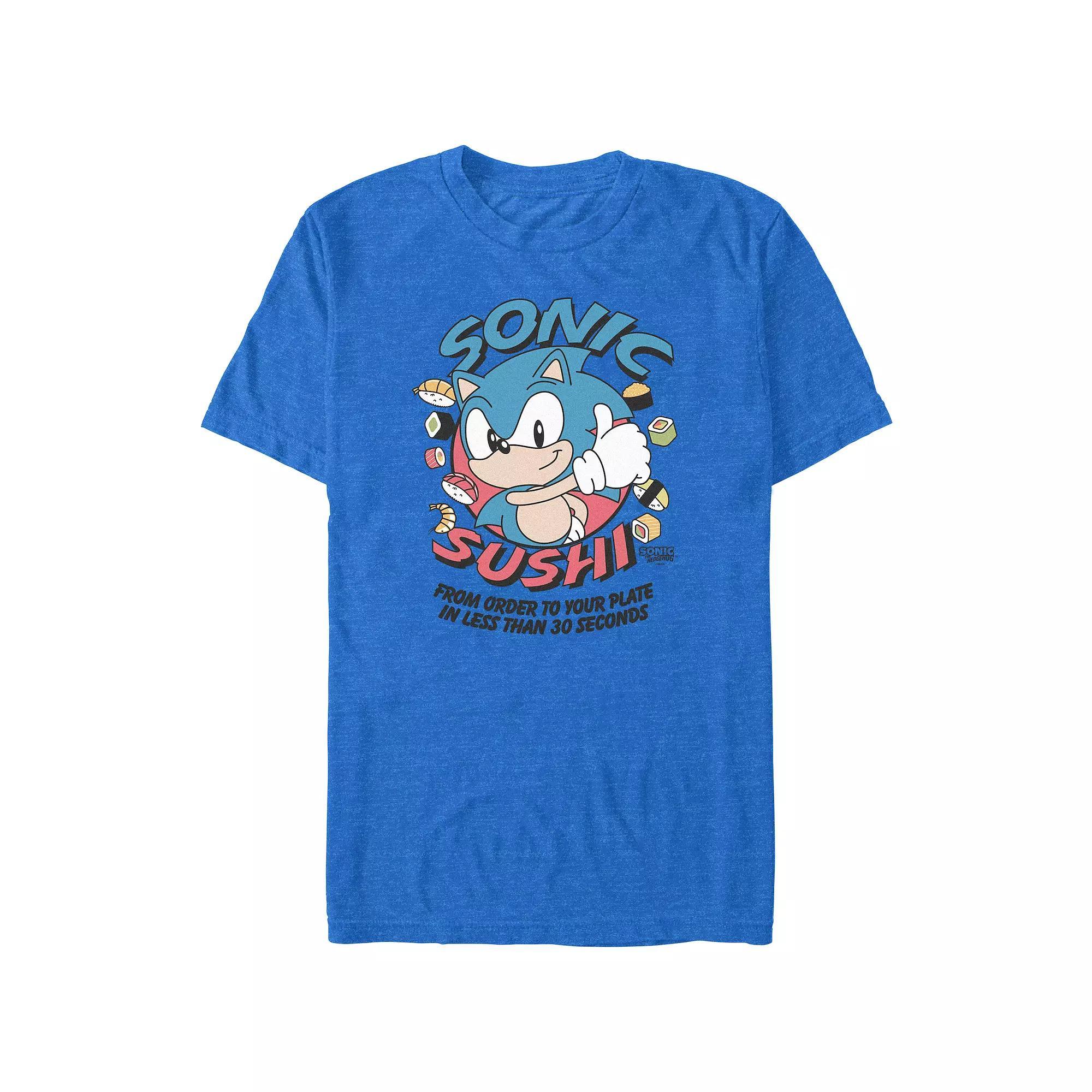 Big & Tall Sonic The Hedgehog Sonic Sushi Graphic Tee, Men's, Size: Large Tall, Royal Grey Product Image