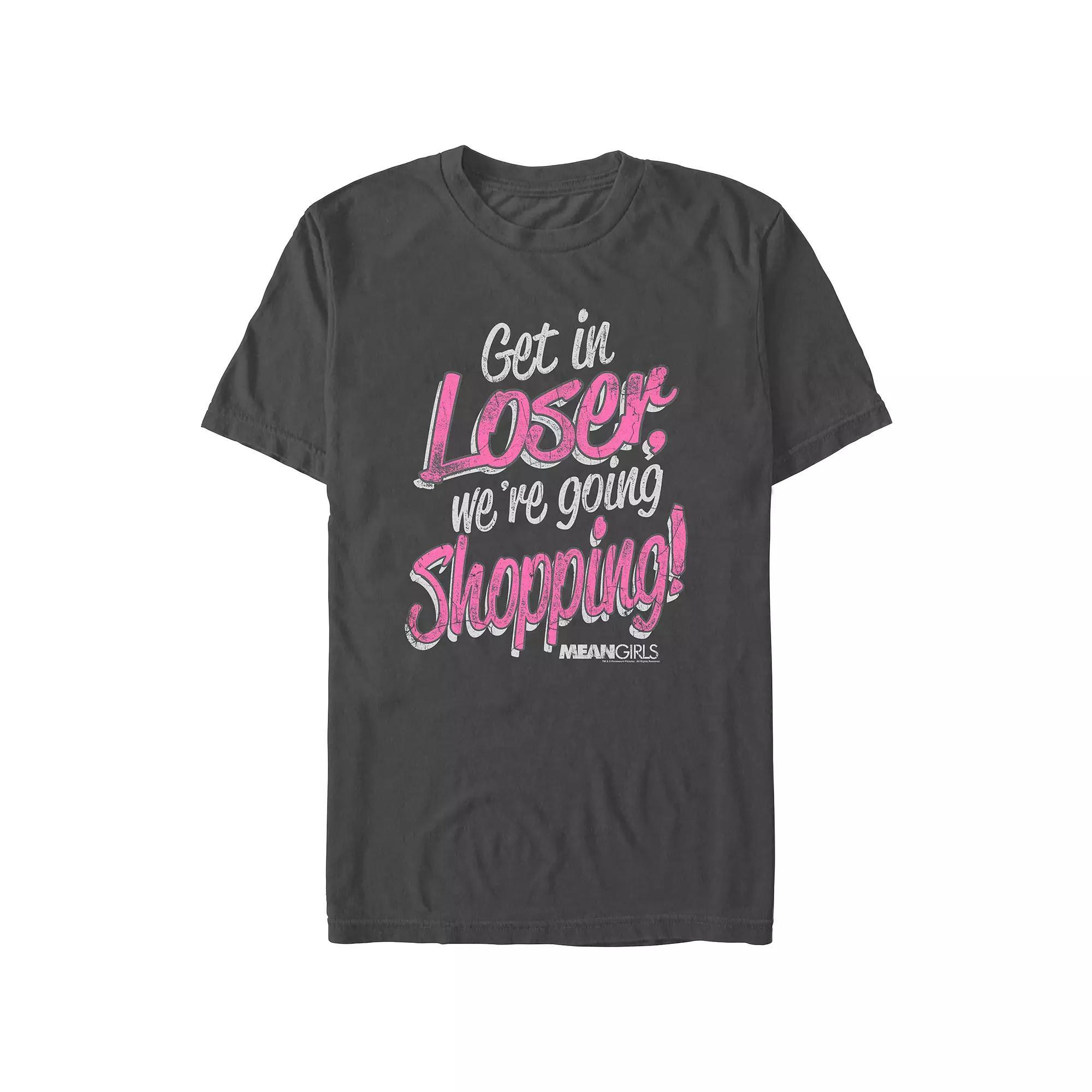 Men's Mean Girls Get In Loser We're Going Shopping Graphic Tee, Size: XL, Grey Product Image