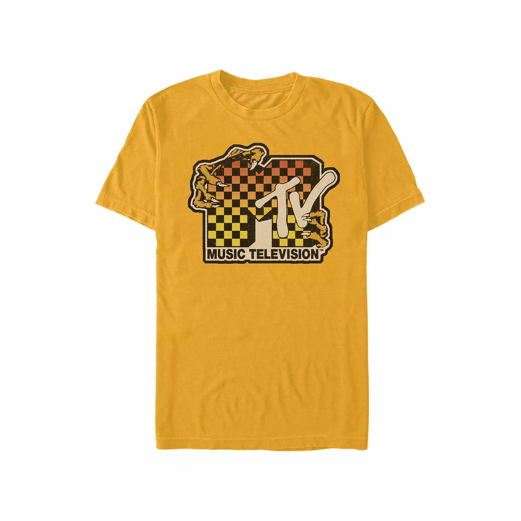 Men's MTV Creature Checkered Logo Graphic Tee, Size: Medium, Gold Product Image