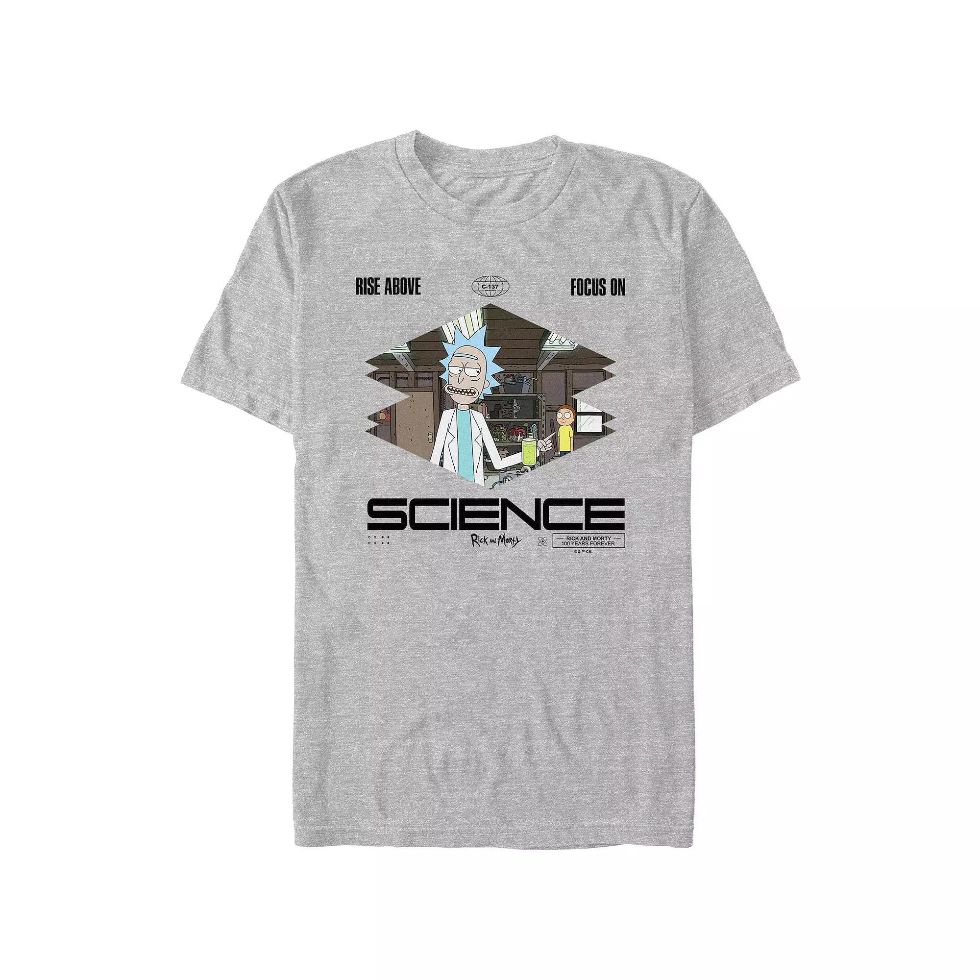 Men's Rick And Morty Science Graphic Tee, Size: XL, Athletic Grey Product Image