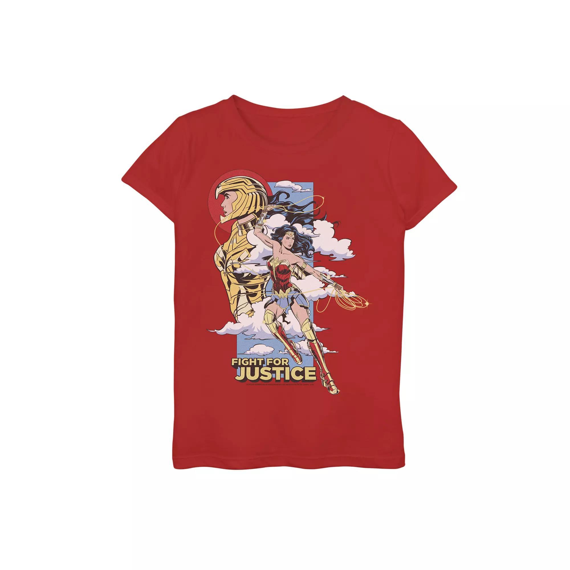 Girls 7-16 DC Comics Wonder Woman 1984 Fight For Justice Portrait Graphic Tee, Girl's, Size: Large, Red Product Image