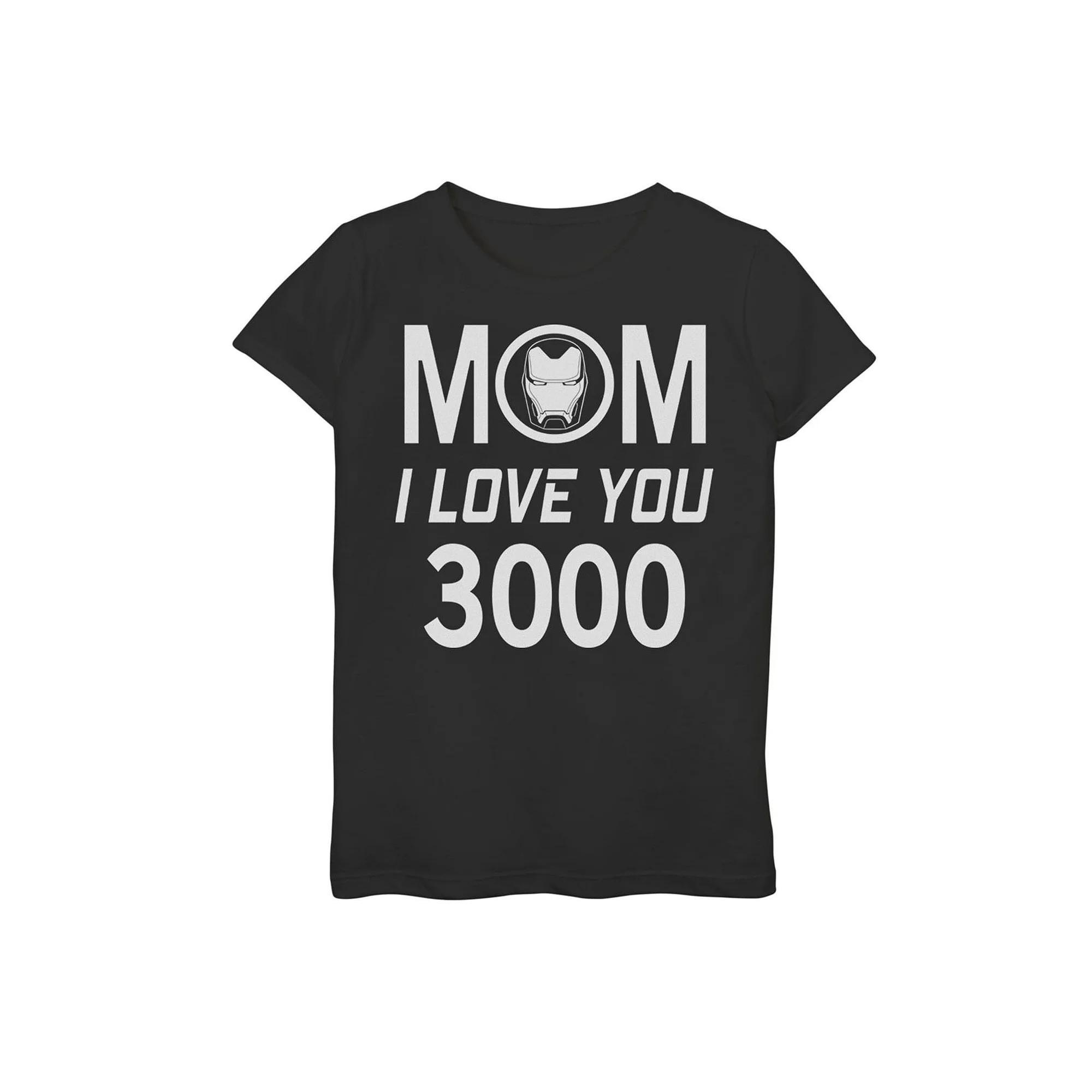 Girls 7-16 Marvel Iron Man Mom I Love You 3000 Mother's Day Tee, Girl's, Size: XL, Black Product Image