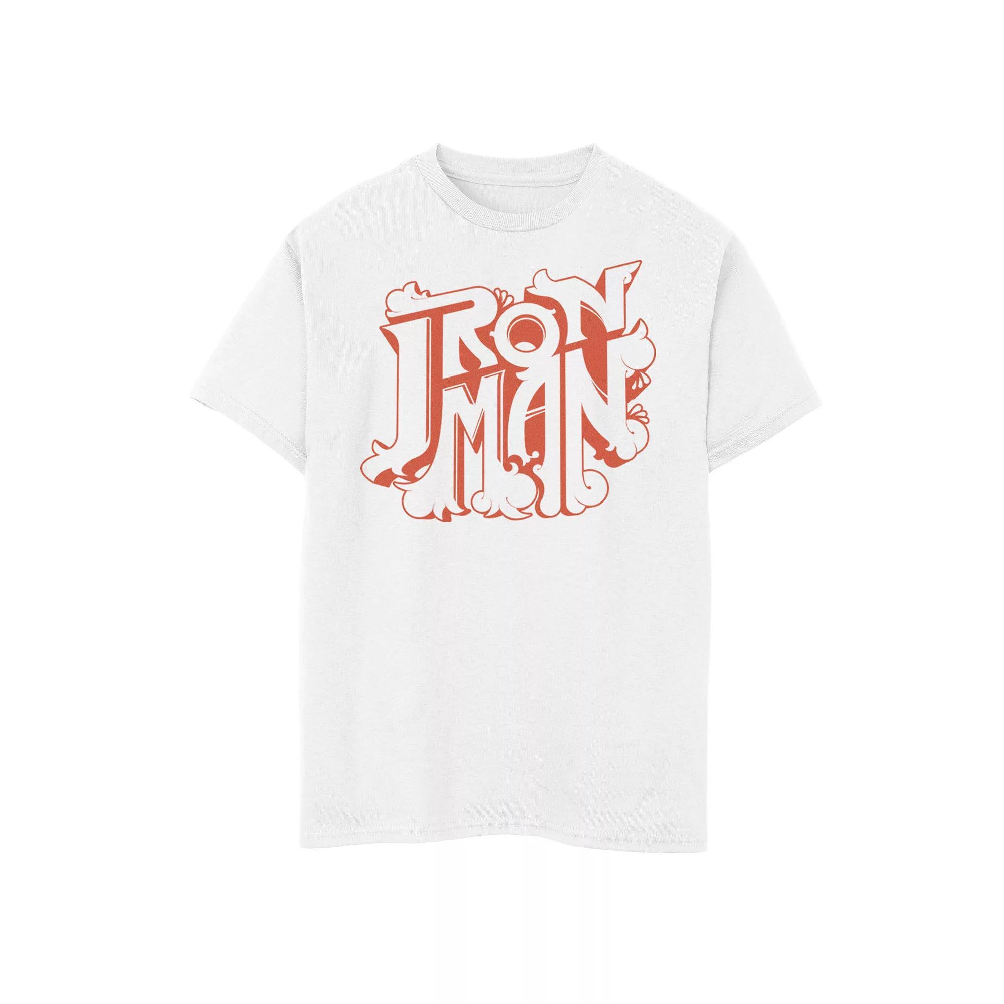 Boys 8-20 Marvel Iron Man Retro Bubble Text Logo Graphic Tee, Boy's, Size: Medium, White Product Image