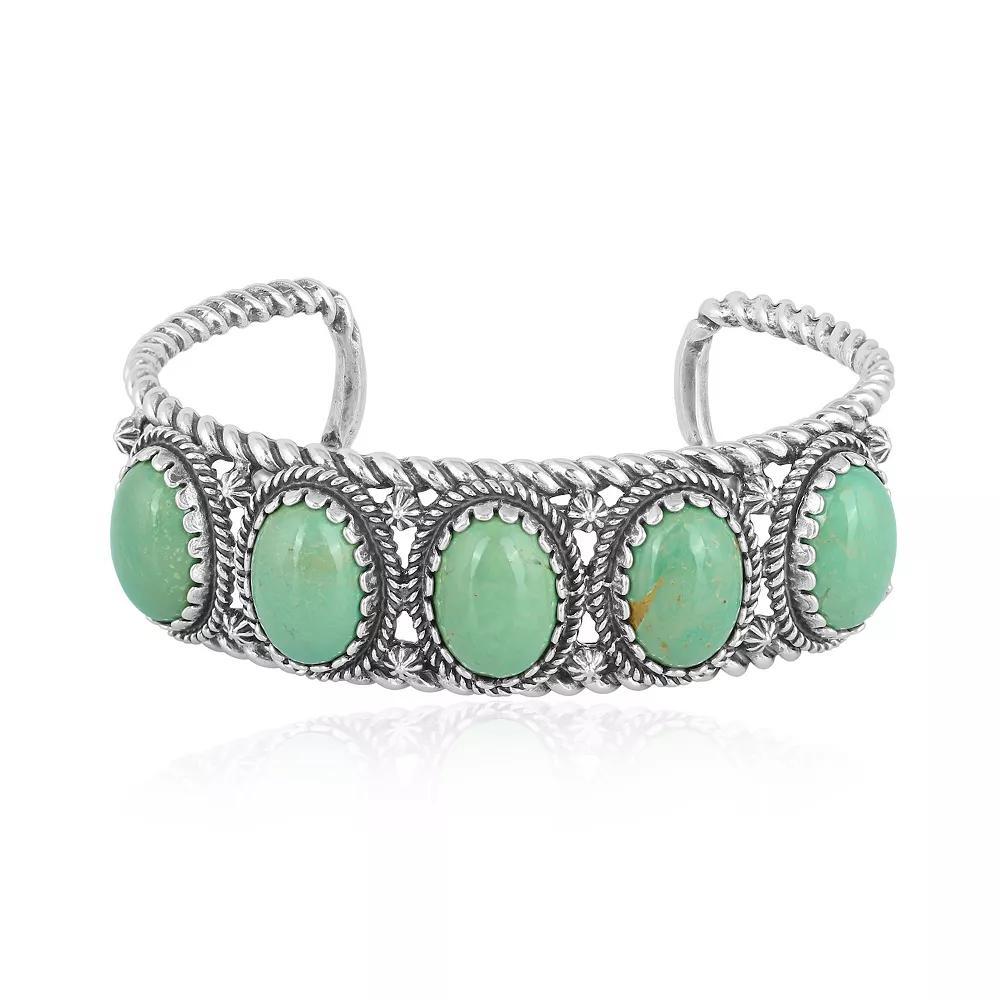 Southwest Spirit® Sterling Silver and Turquoise Cuff Bracelet, Women's, Size: 8", Green Turquoise Product Image