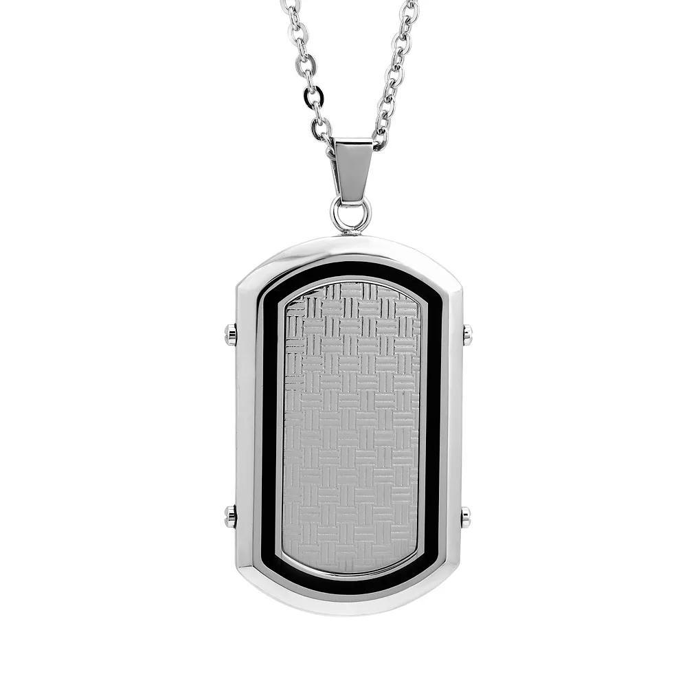 LYNX Stainless Steel & Resin Dog Tag Necklace - Men, Men's, Size: 22", Black Product Image