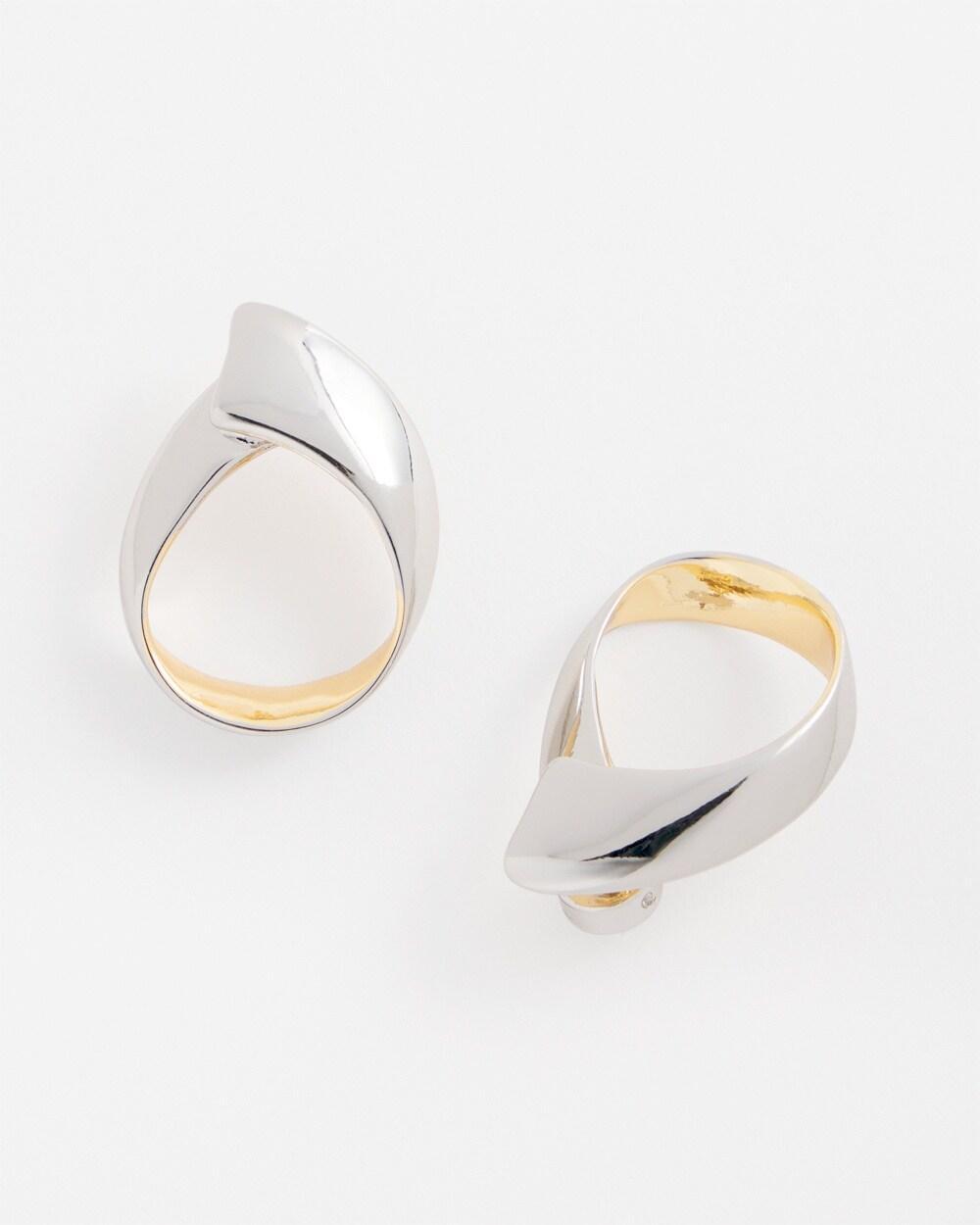 No Droop™ Mixed Metal Twist Earrings Product Image