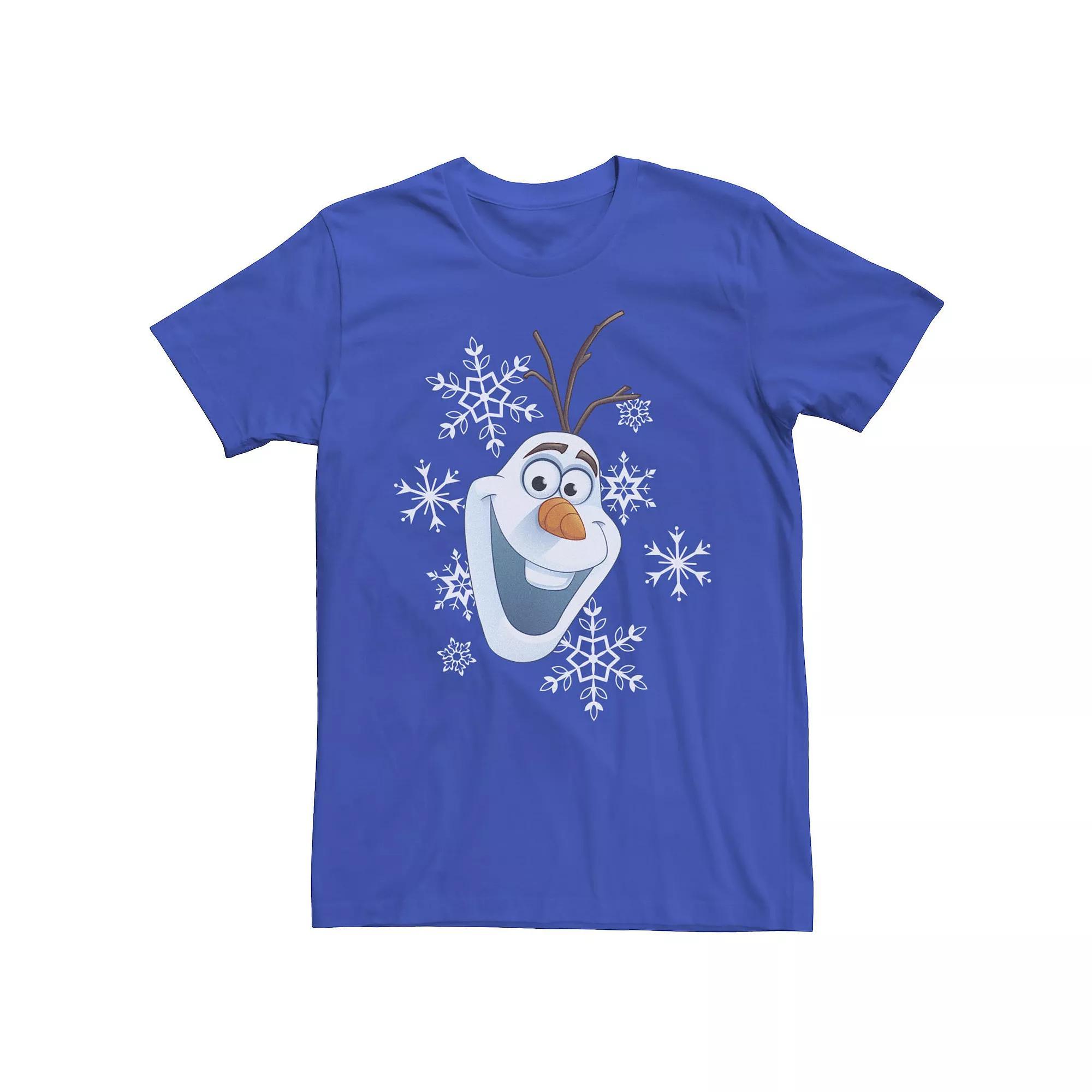 Men's Frozen Olaf Snowflake Portrait Short Sleeve Tee, Size: XL, Royal Product Image