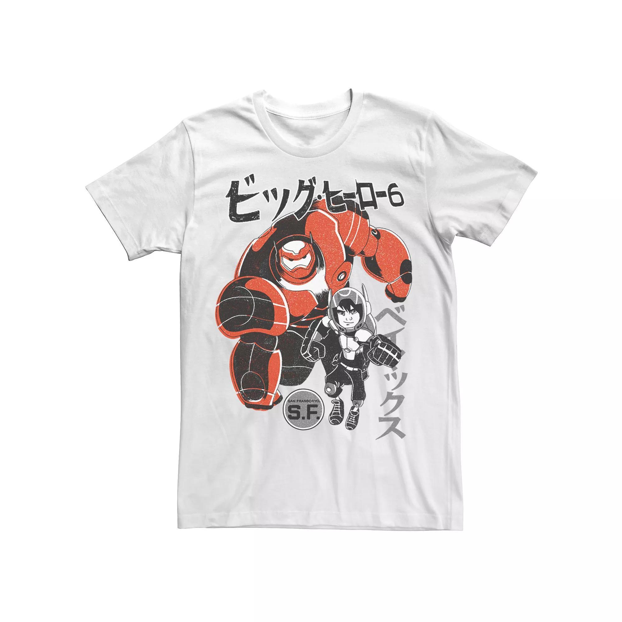 Disneys Big Hero 6 Baymax Hiro Mens Kanji Text Portrait Tee Product Image