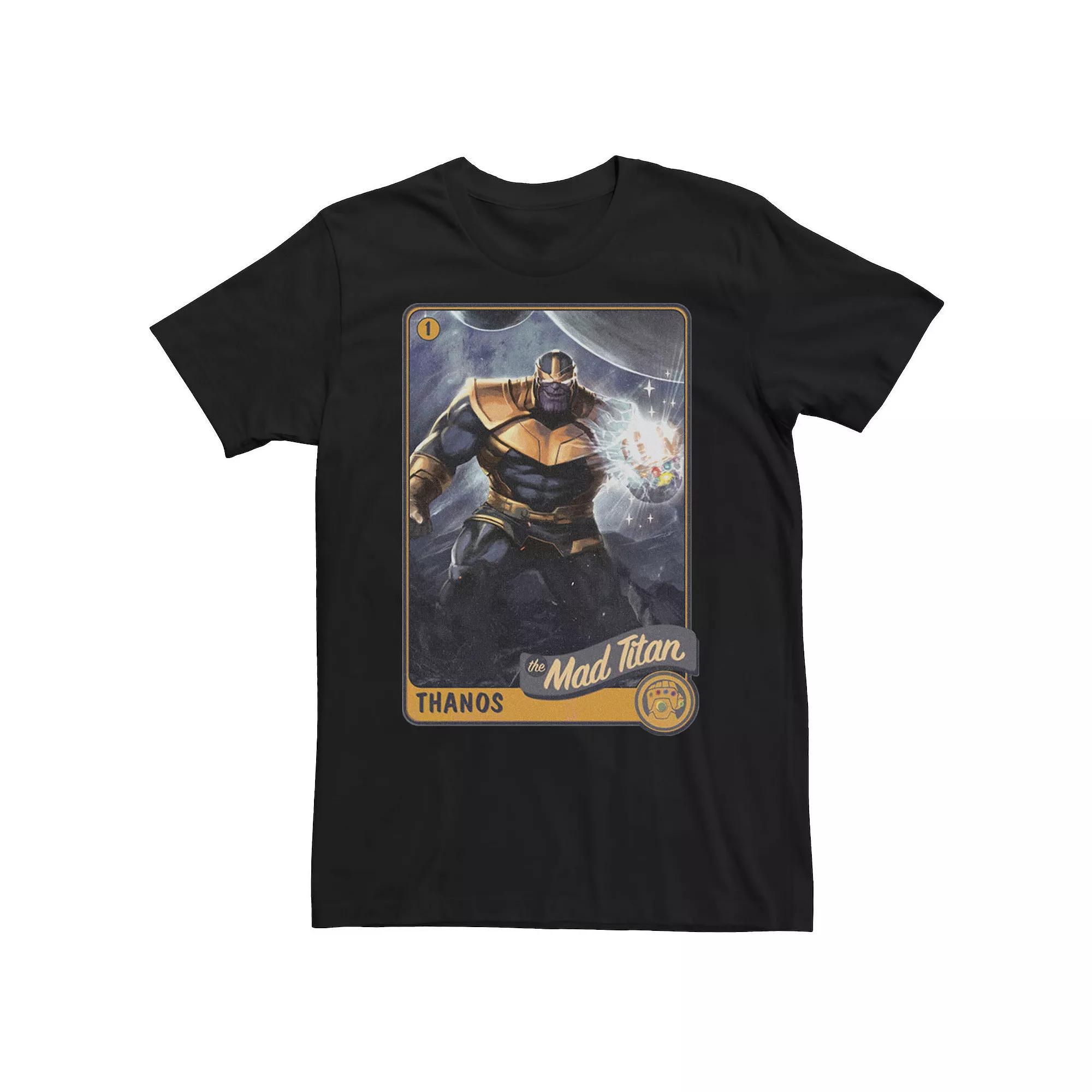 Men's Marvel Avengers Thanos The Mad Titan Trading Card Tee, Size: XL, Black Product Image