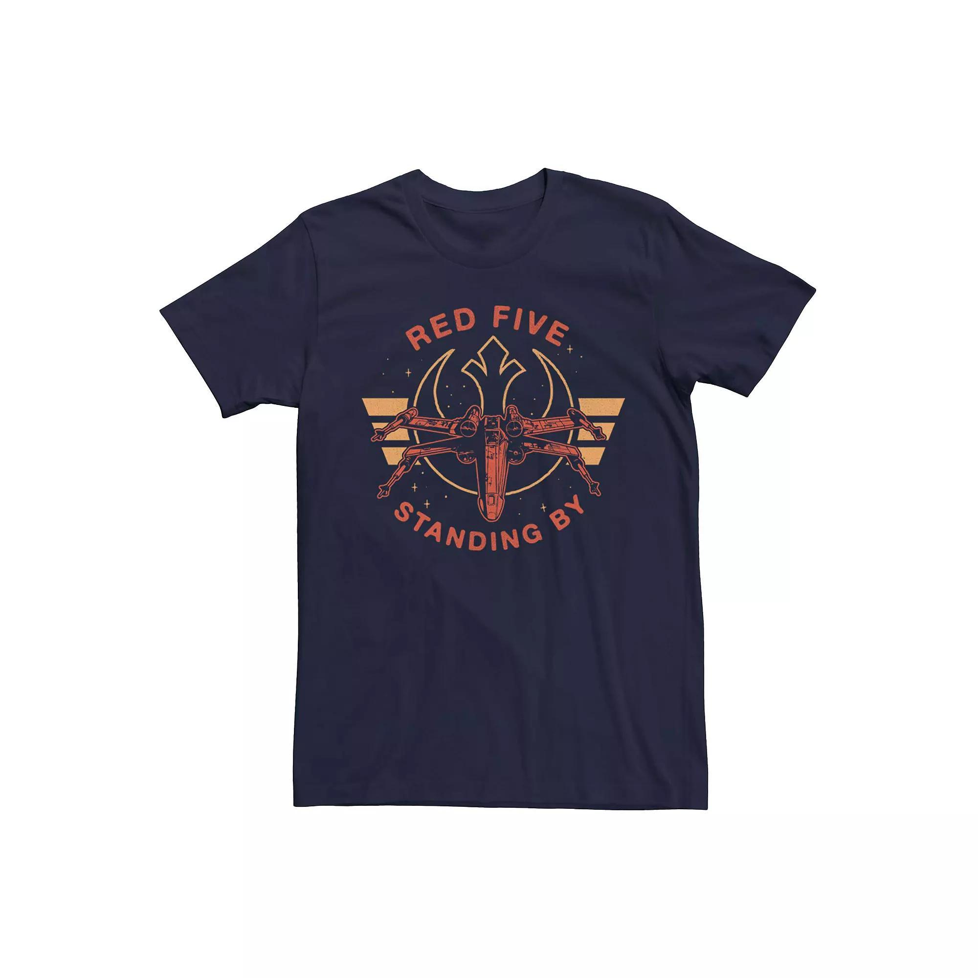Men's Star Wars Red Five Standing By Retro Graphic Tee, Size: Medium, Blue Product Image