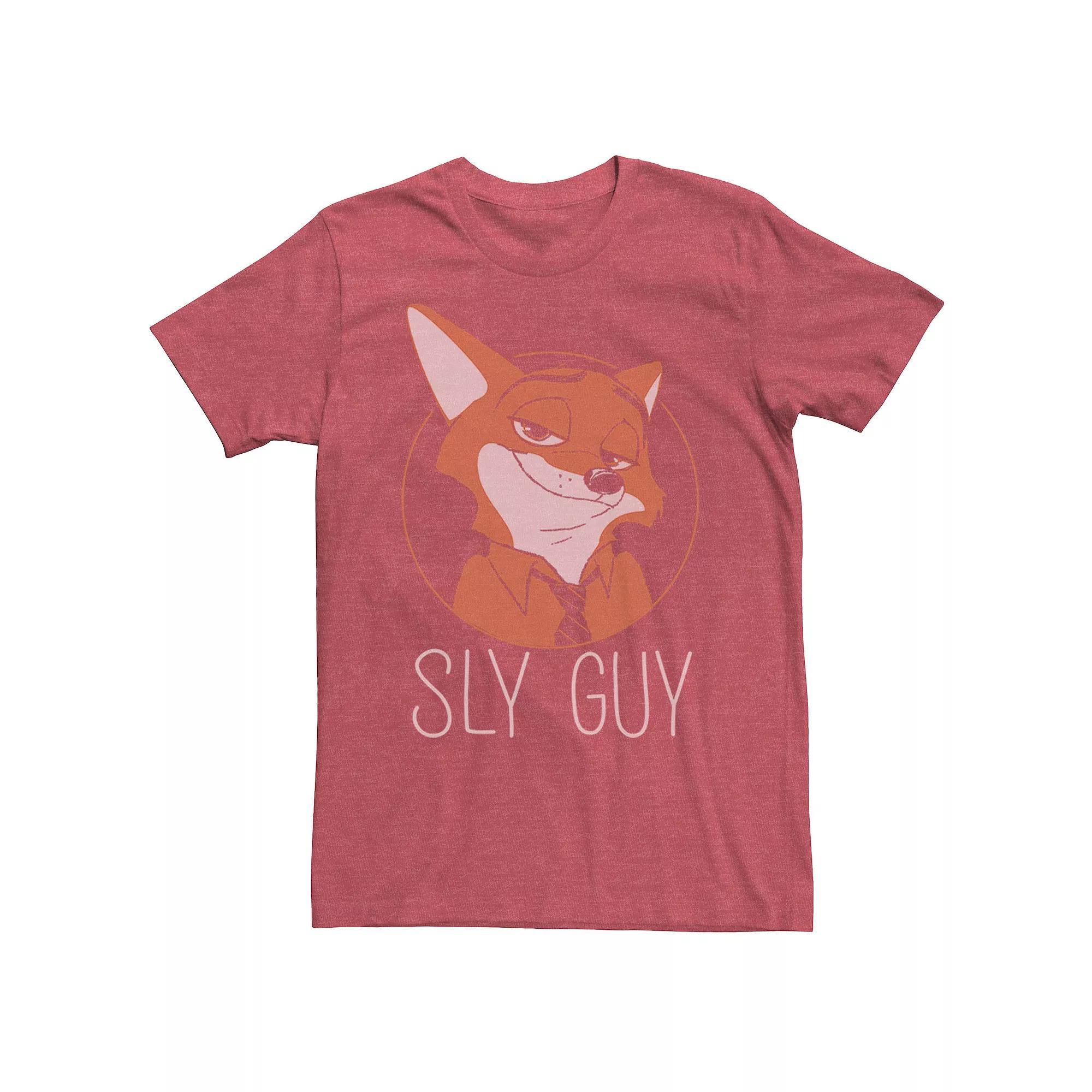 Disney's Zootopia Nick Wilde Sly Guy Men's Fox Tee, Size: 3XL, Red Grey Product Image
