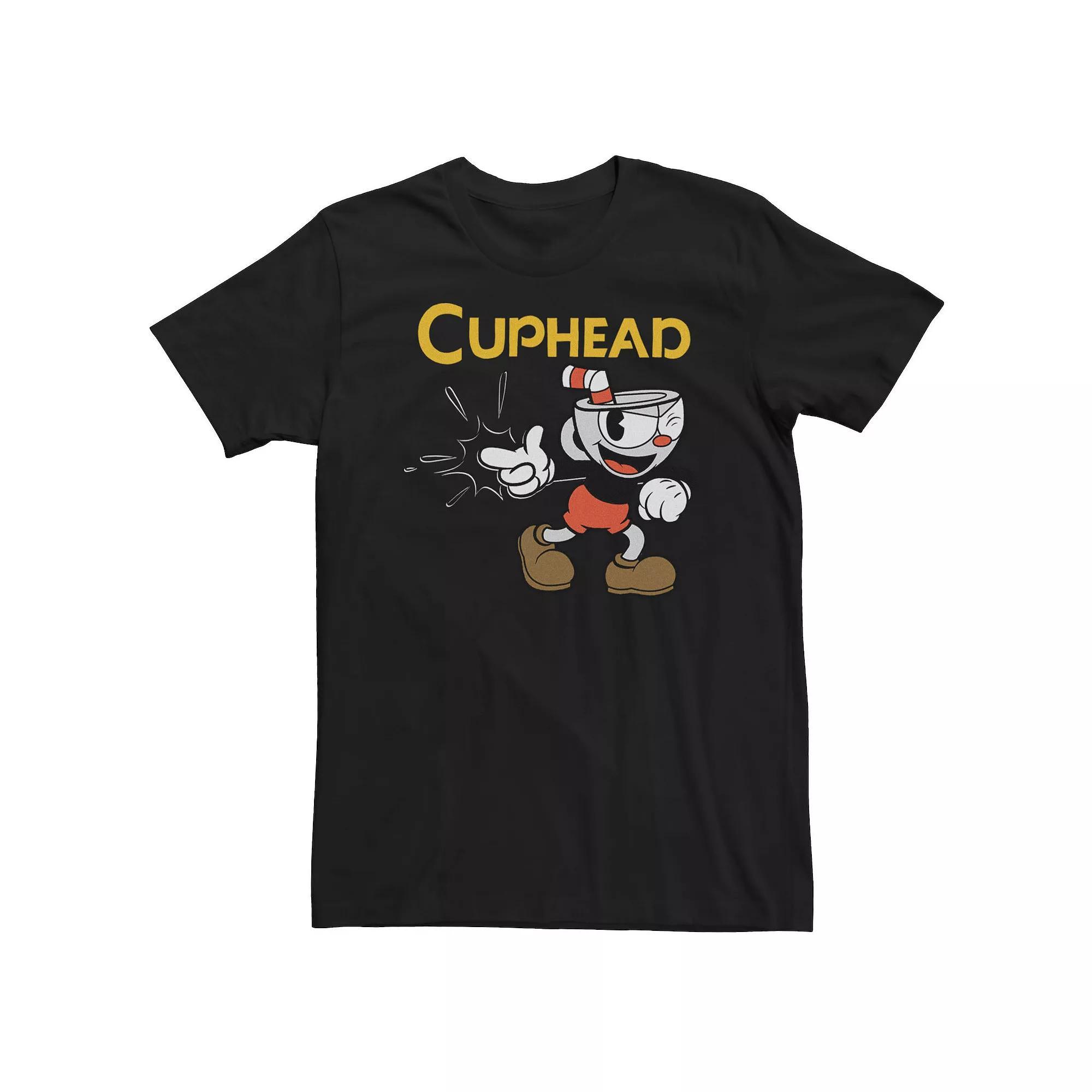 Big & Tall Cuphead Distressed Logo Tee, Men's, Size: 5XL, Black Product Image