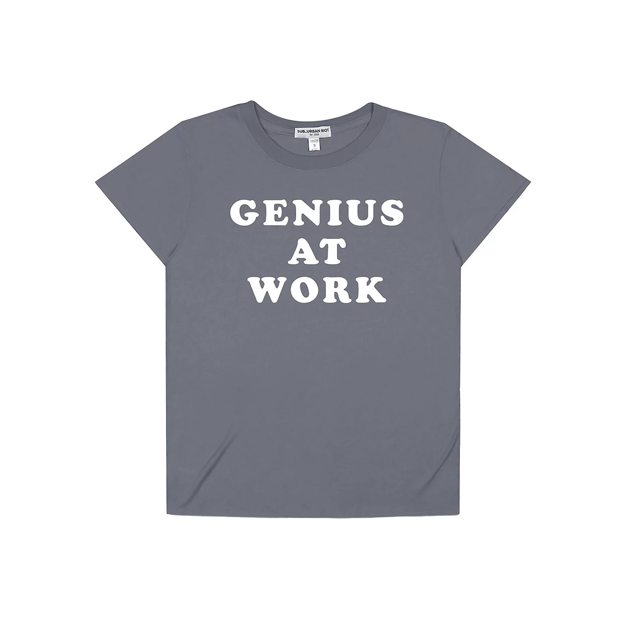 Women's Suburban Riot Genius at Work Loose Fit Graphic Tee, Girl's, Size: Medium, Thunderstorm Product Image