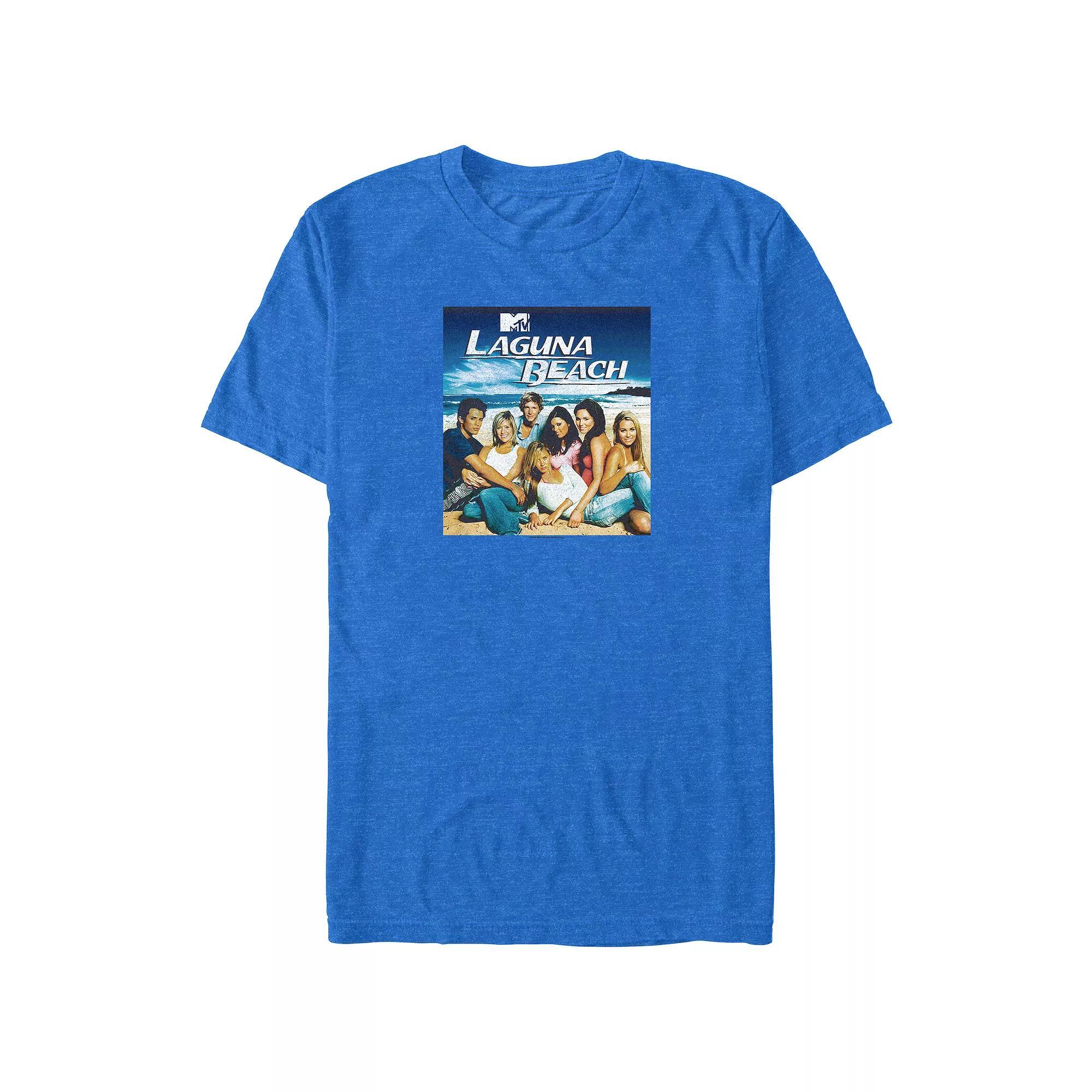 Big & Tall Laguna Beach Poster Graphic Tee, Men's, Size: 4XL Tall, Royal Grey Product Image