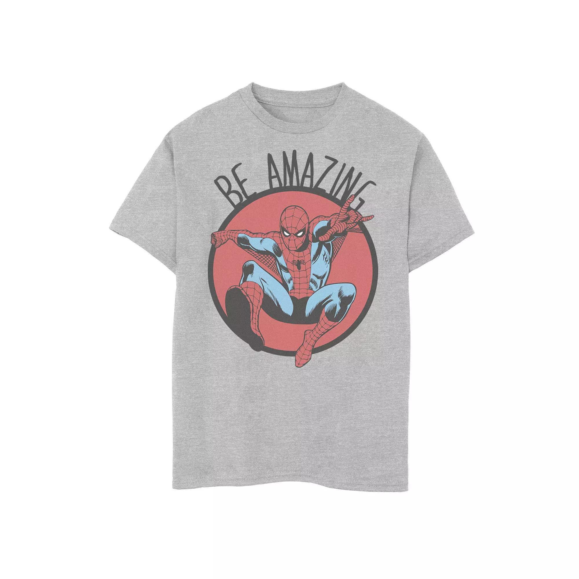 Boys 8-20 Marvel Spider-Man Be Amazing Distressed Graphic Tee, Boy's, Size: XS, Athletic Grey Product Image