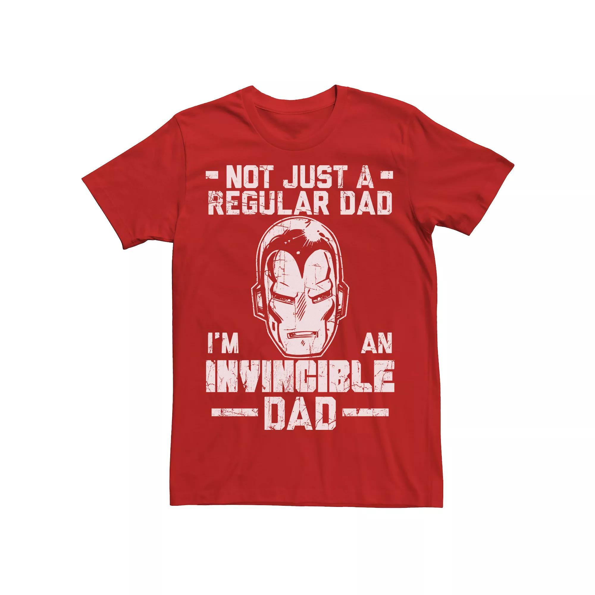 Men's Marvel Iron Man "Invincible Dad" Graphic Tee, Size: Medium, Red Product Image