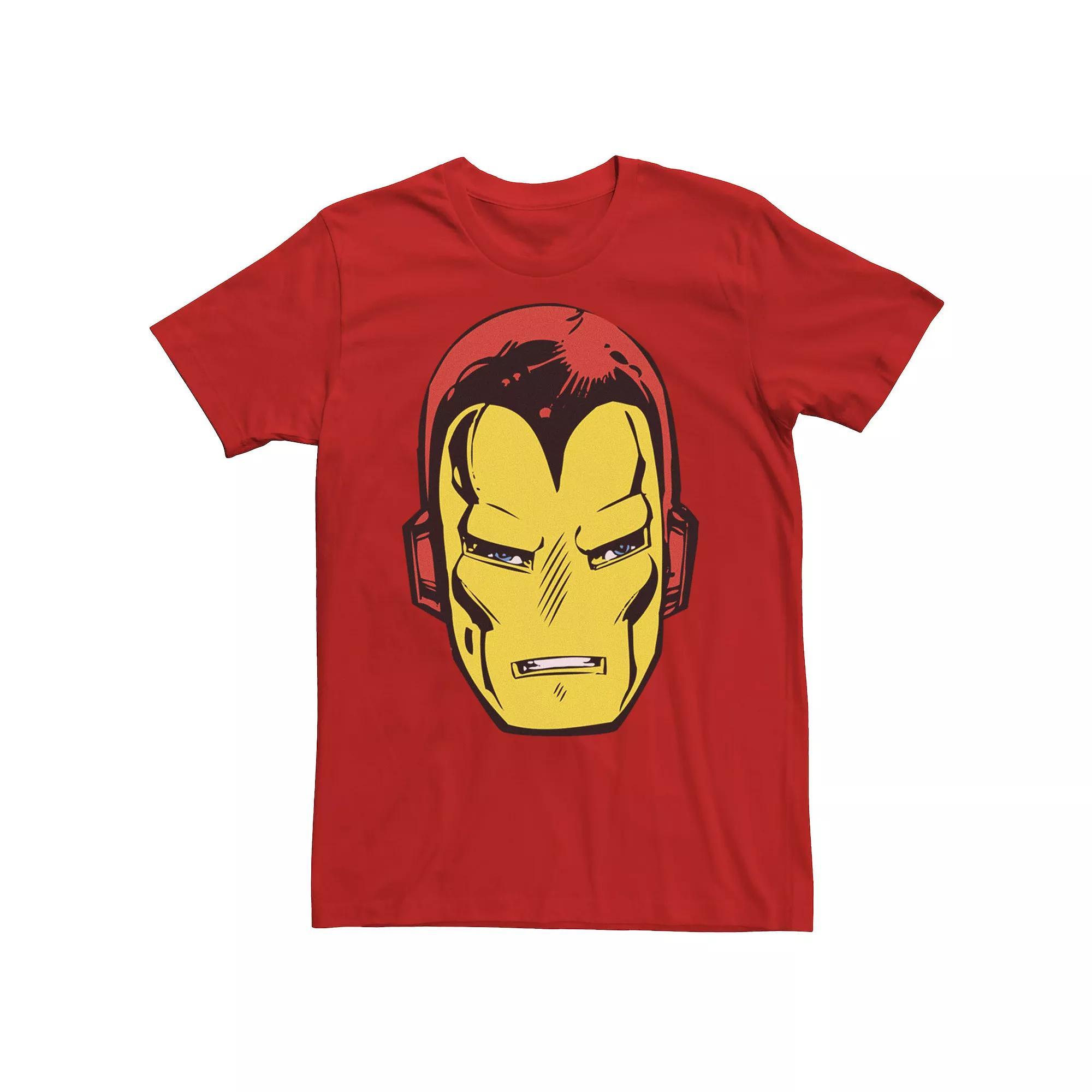 Men's Marvel Iron-Man Big Face Graphic Tee, Size: Small, Red Product Image