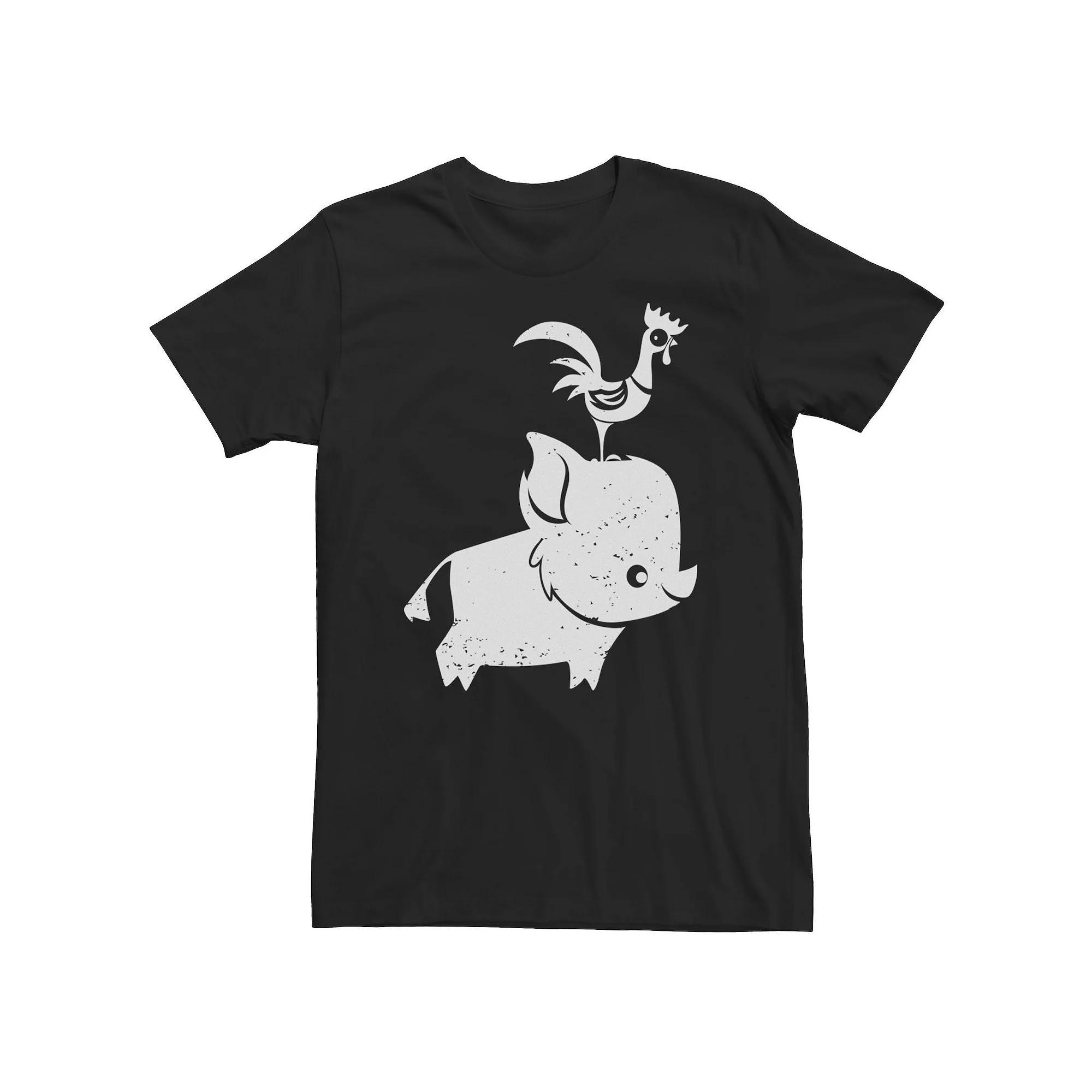 Big & Tall Disney Moana Cute Pua And Heihei Tee, Men's, Size: 3XL, Black Product Image