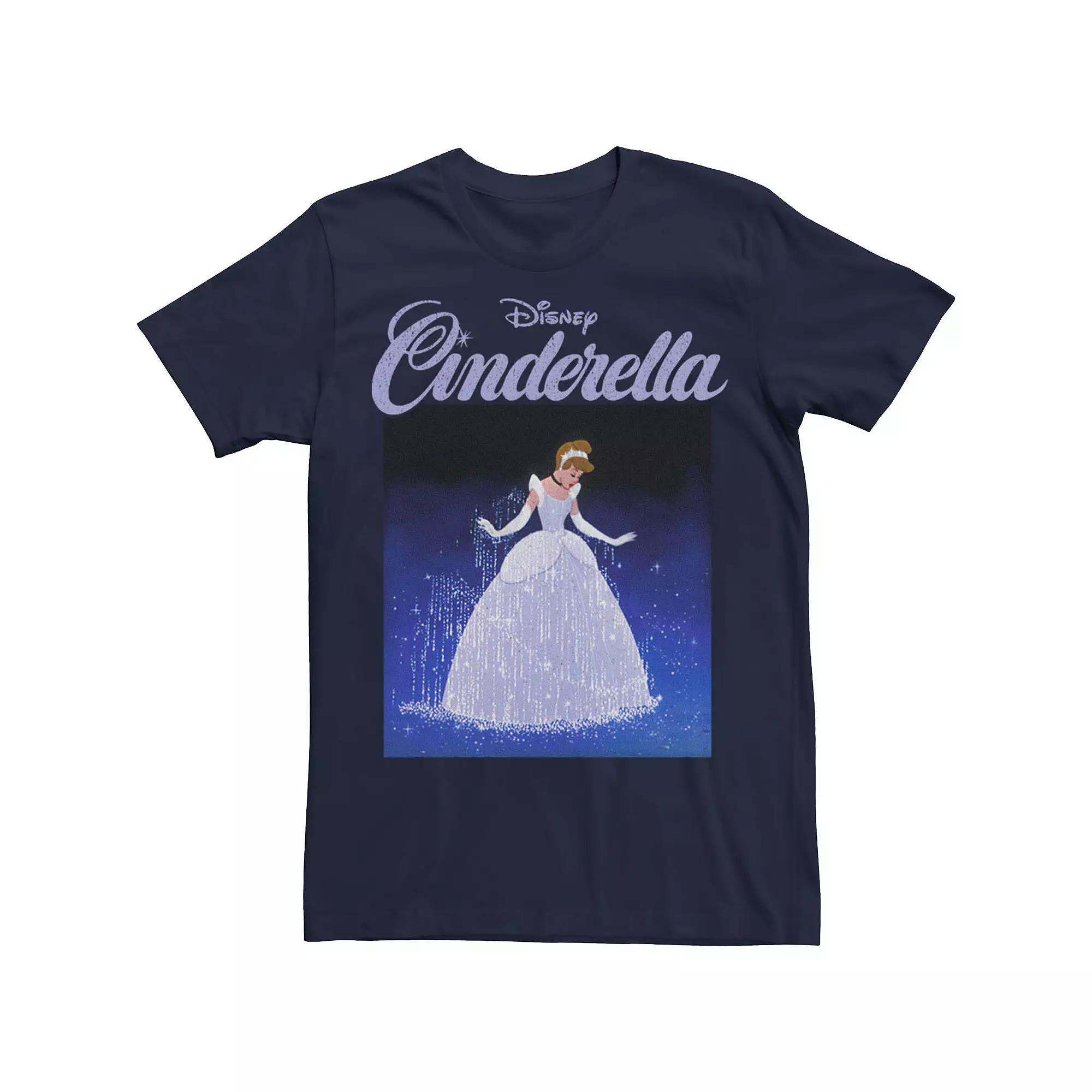 Disney's Cinderella 70th Anniversary Cinderella Poster Men's Tee, Size: Large, Blue Product Image