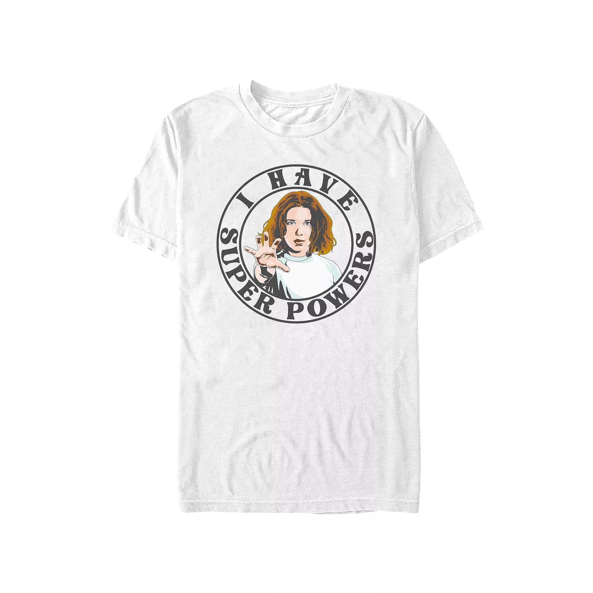 Juniors' Stranger Things I Have Superior Powers Stamp Boyfriend Graphic Tee, Women's, Size: XS, White Product Image