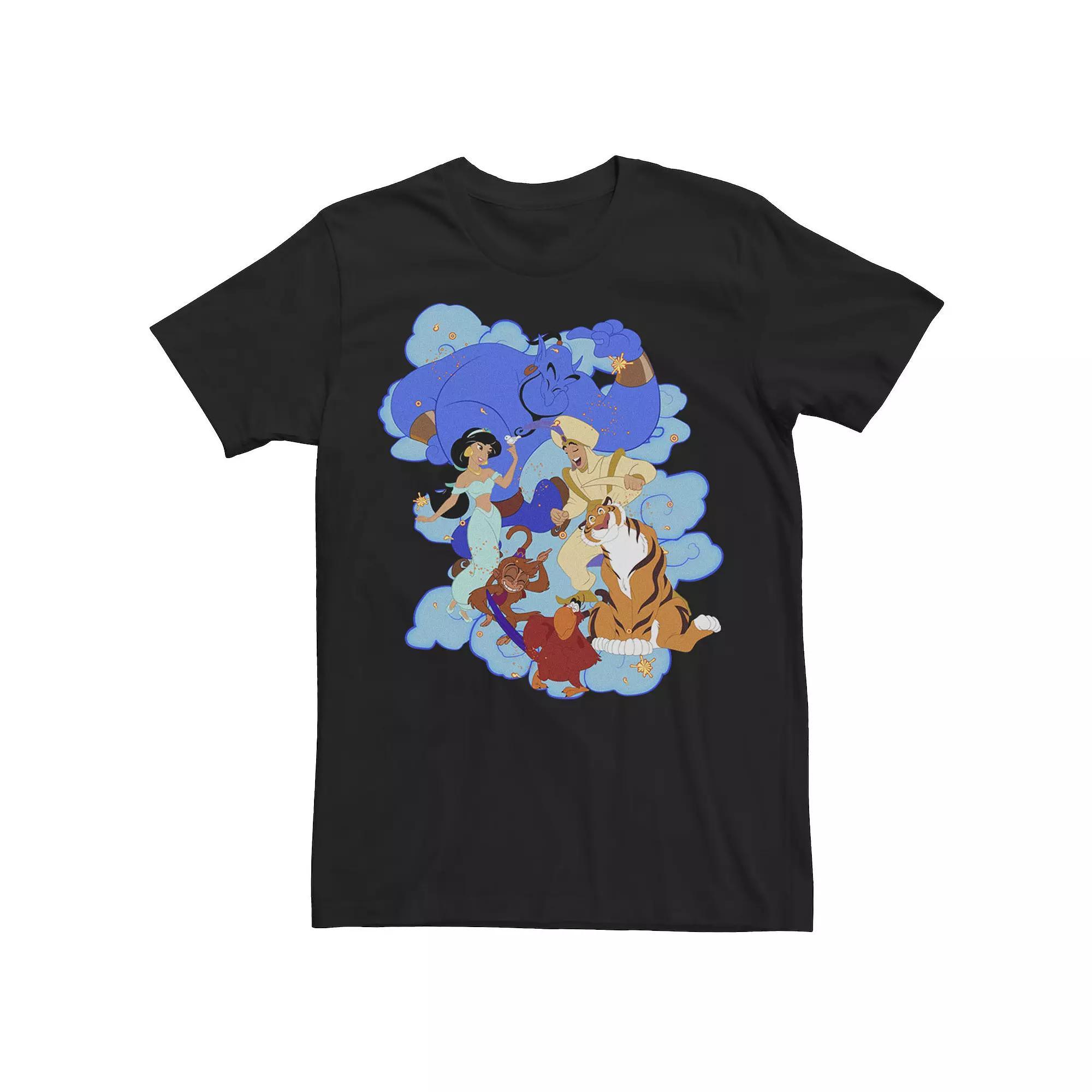 Disney's Aladdin Group Shot Agrabah Dance Off Men's Tee, Size: Large, Black Product Image