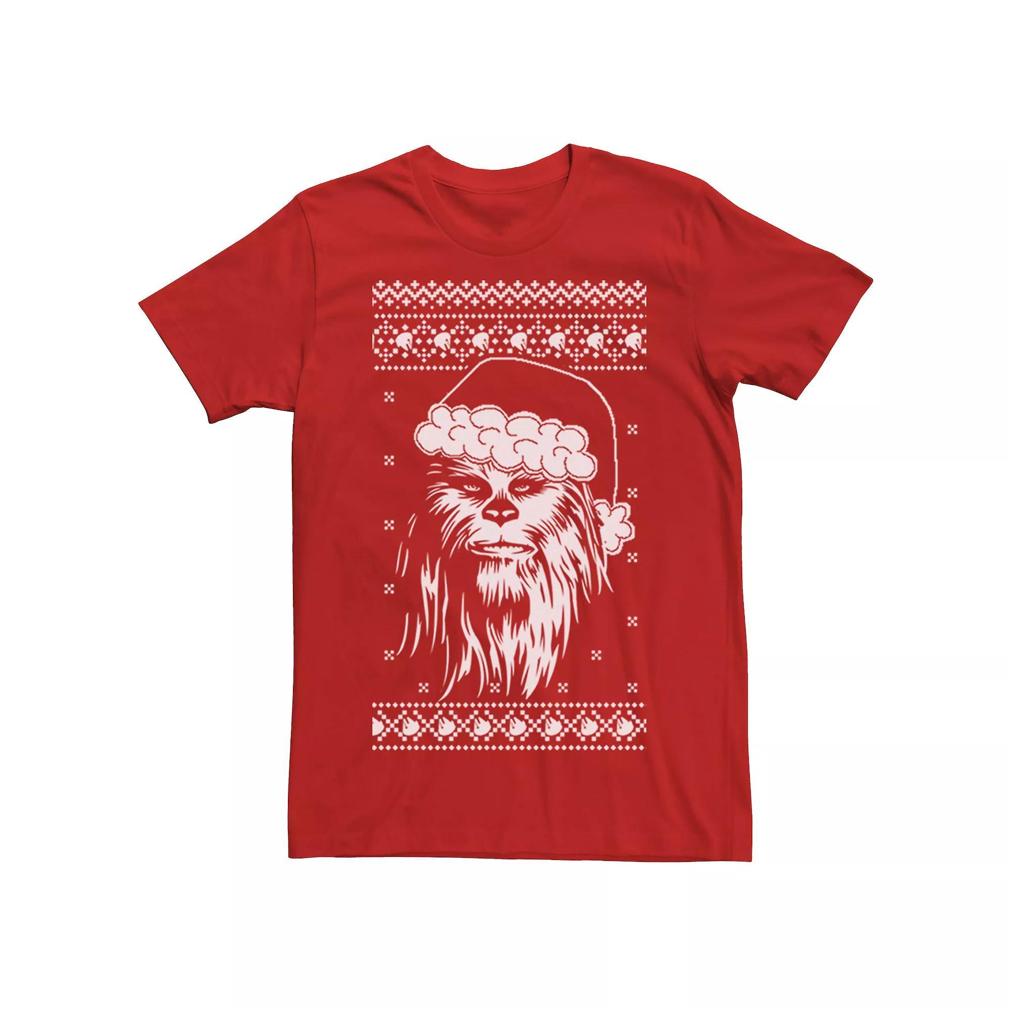 Men's Star Wars Chewbacca Ugly Christmas Sweater Tee, Size: Medium, Red Product Image