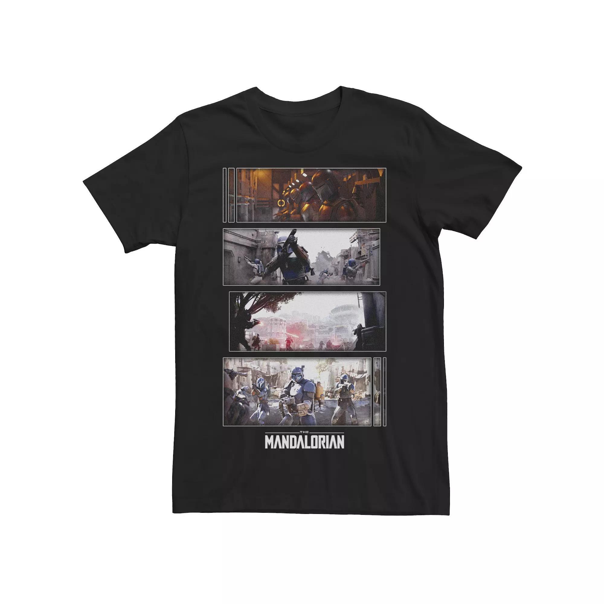 Men's Star Wars The Mandalorian Attack Scenes Boxes Graphic Tee, Size: XXL, Black Product Image