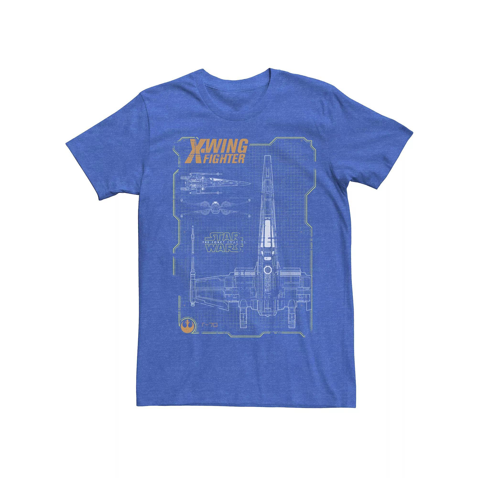Big & Tall Pisces Fish White Ink Sketch Tee, Men's, Size: Large Tall, Navy Grey Product Image