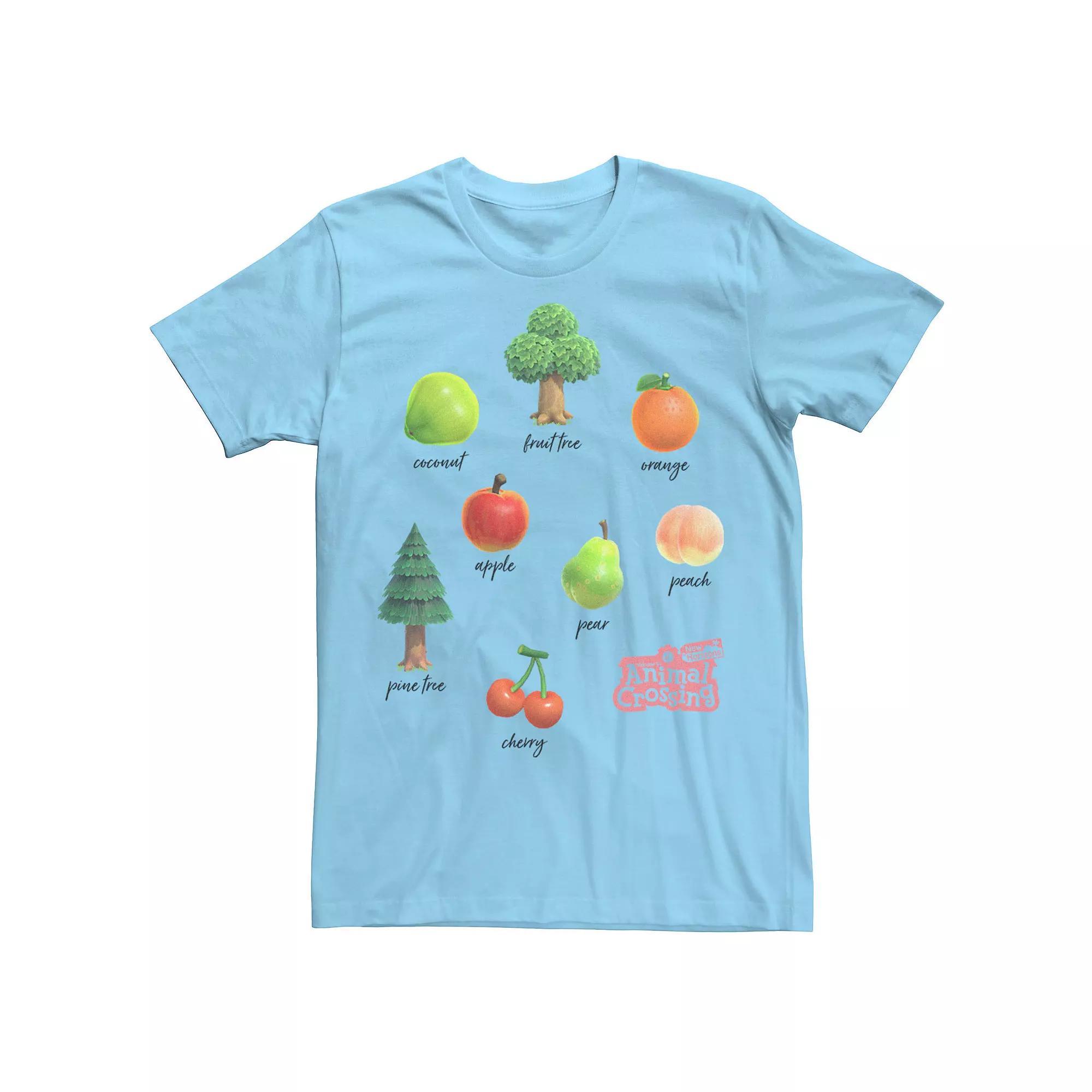 Men's Animal Crossing New Horizons Fruit And Trees Tee, Size: Large, Light Blue Product Image