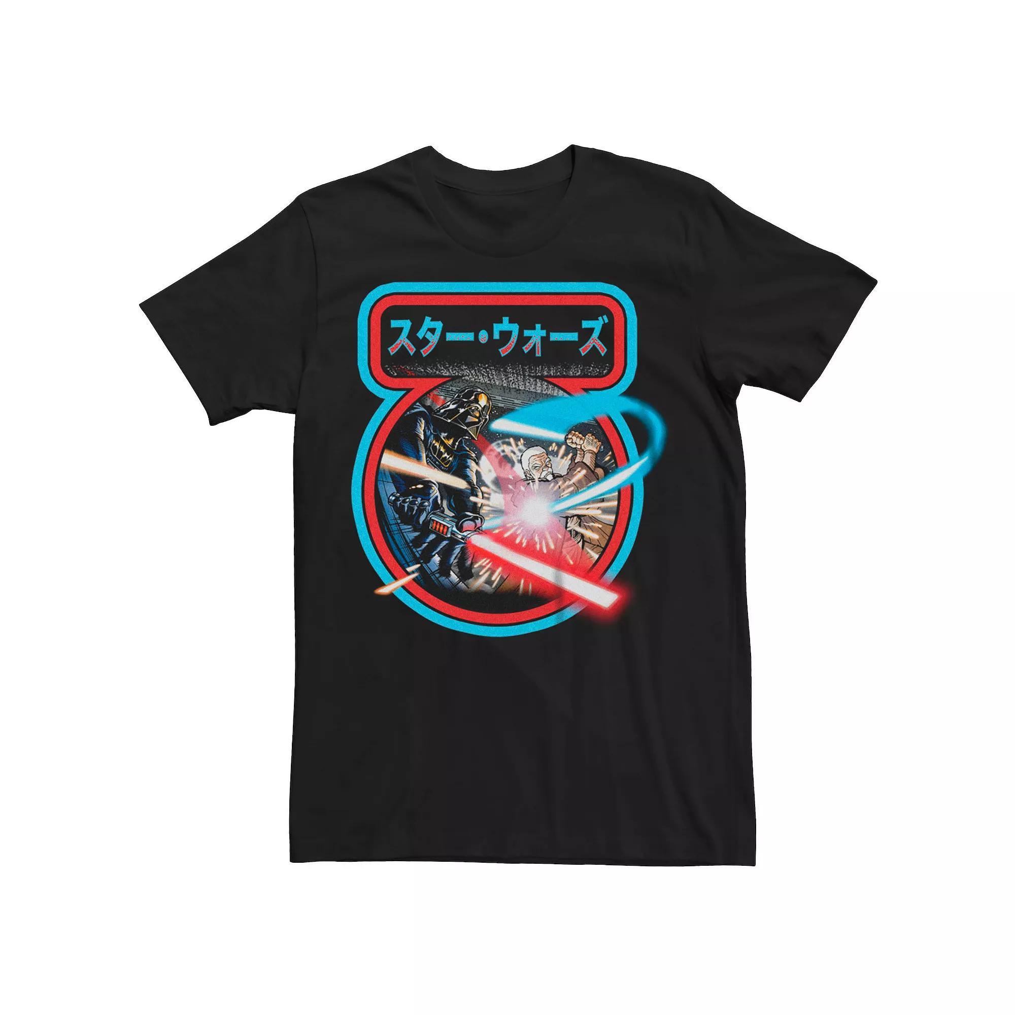 Men's Star Wars Manga Fight Lockup Tee, Size: XXL, Black Product Image