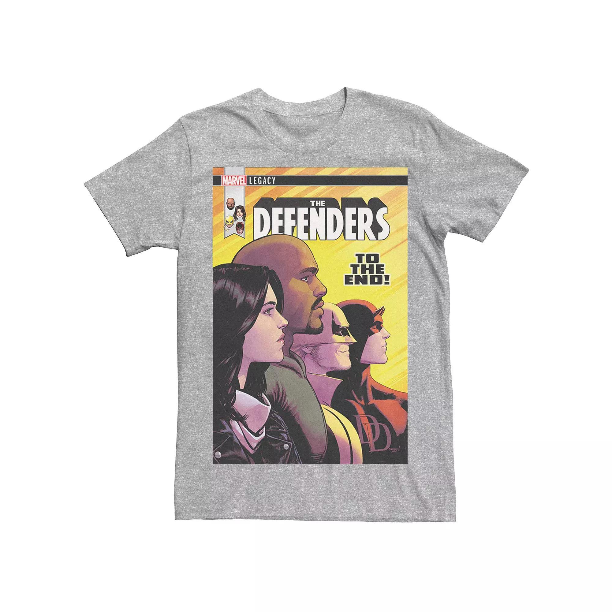 Mens Marvel The Defenders To The End Comic Tee Athletic Grey Product Image
