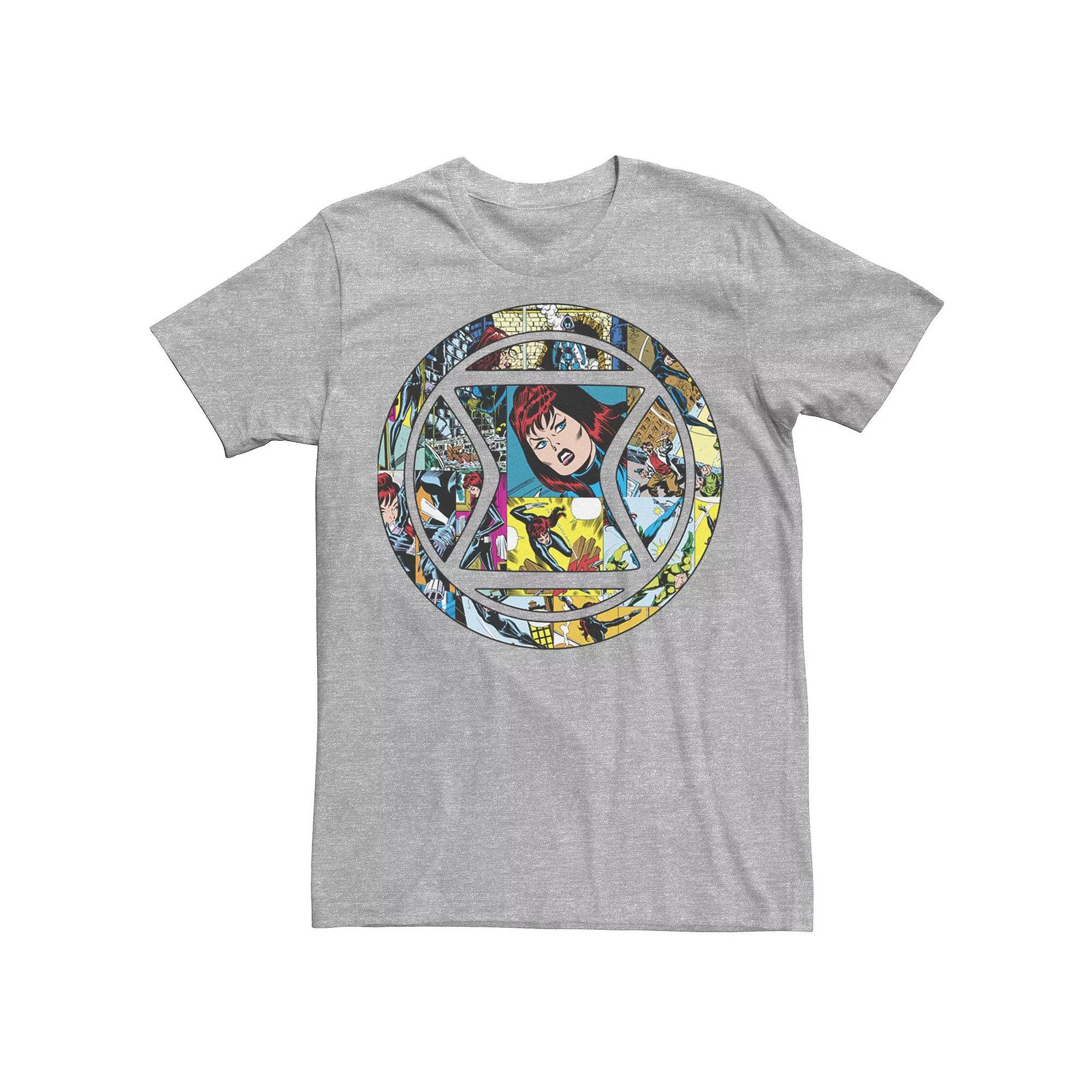 Mens Marvel Black Widow Retro Comic Icon Tee Athletic Grey Product Image