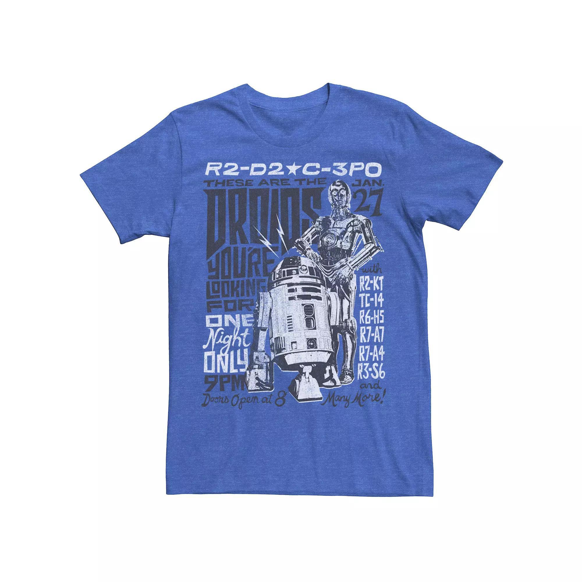 Men's Star Wars R2-D2 And C-3PO The Droids You're Looking For Show Tee, Size: XXL, Red Grey Product Image