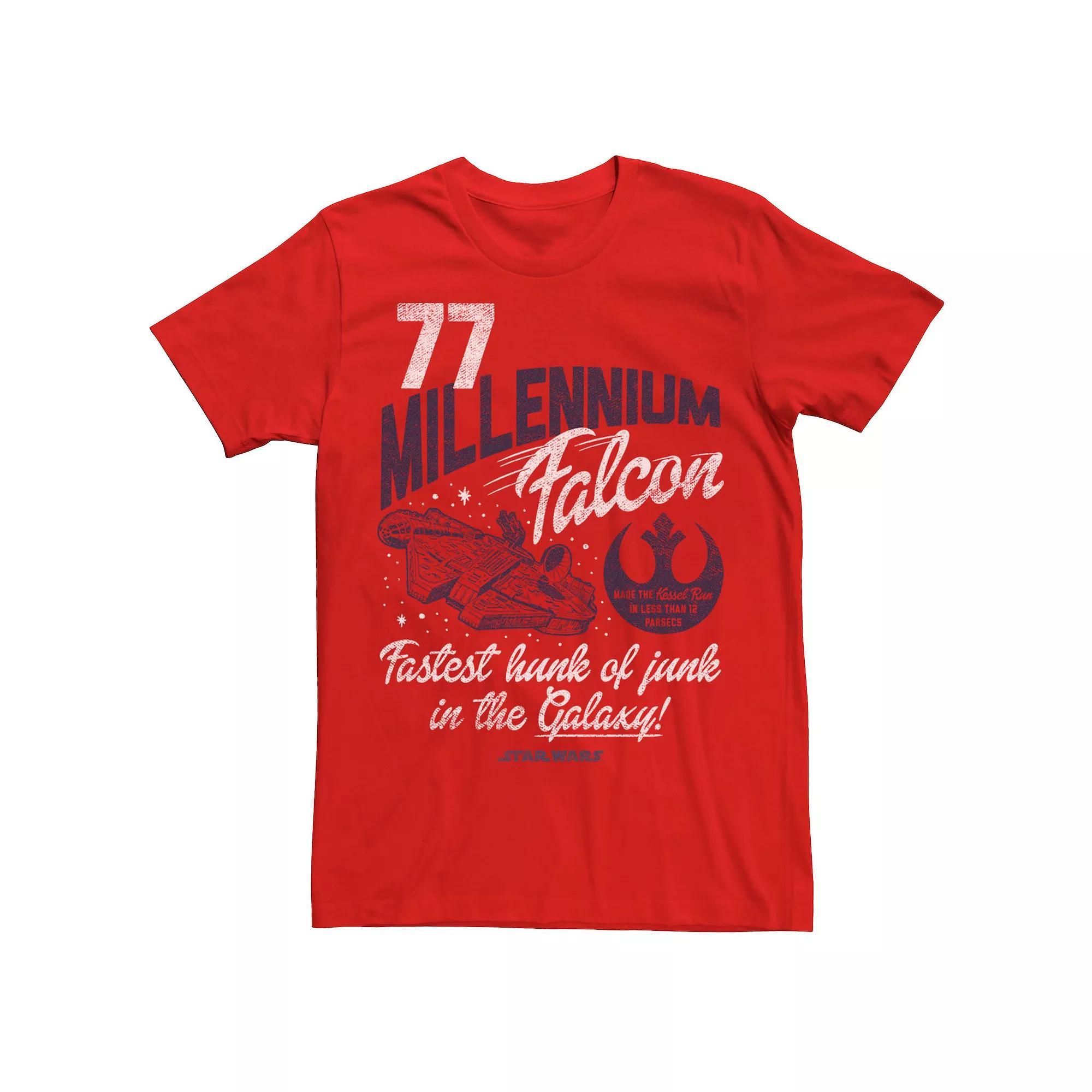 Men's Star Wars Millennium Falcon Fly Vintage Tee, Size: Medium, Red Product Image