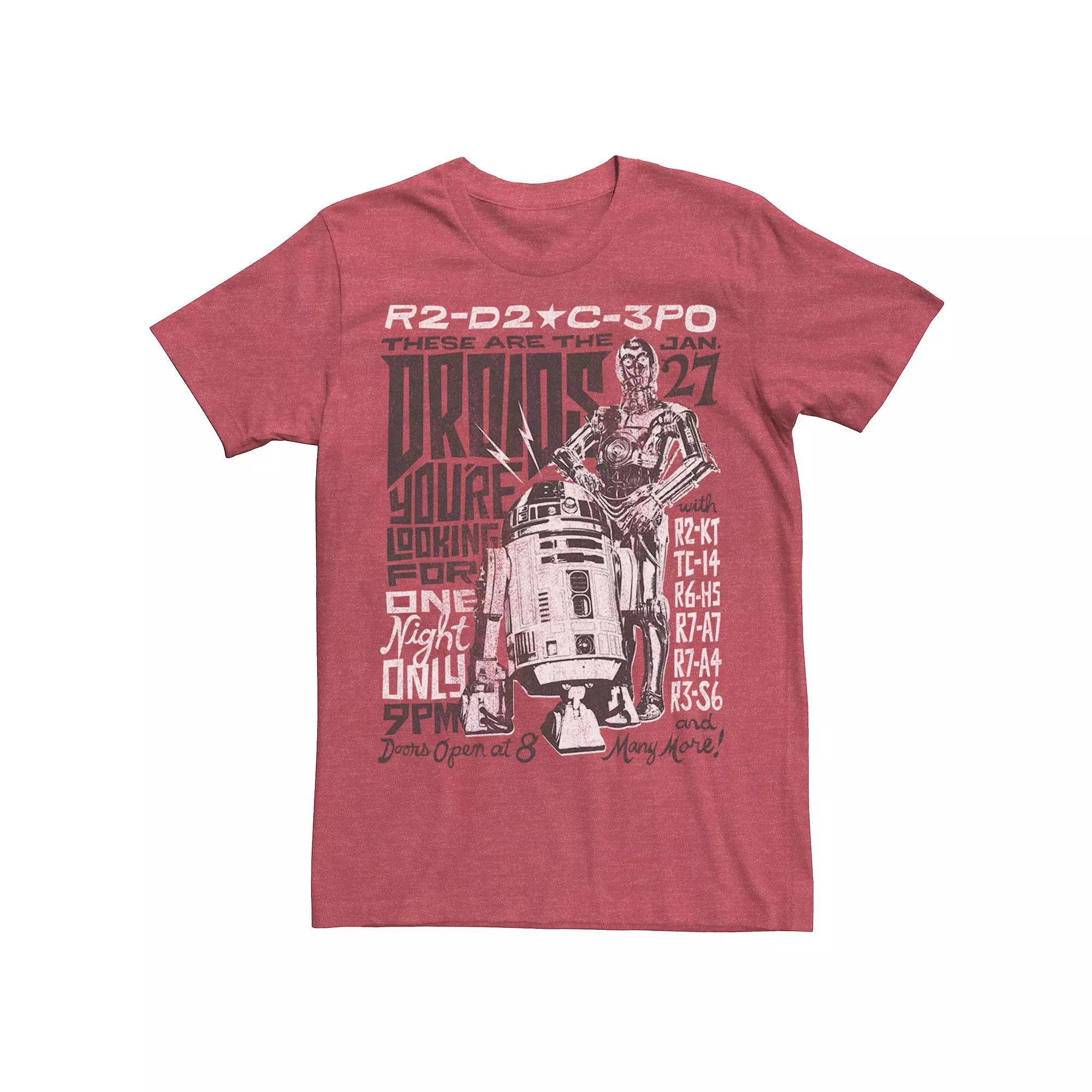 Men's Star Wars R2-D2 And C-3PO The Droids You're Looking For Show Tee, Size: XXL, Red Grey Product Image