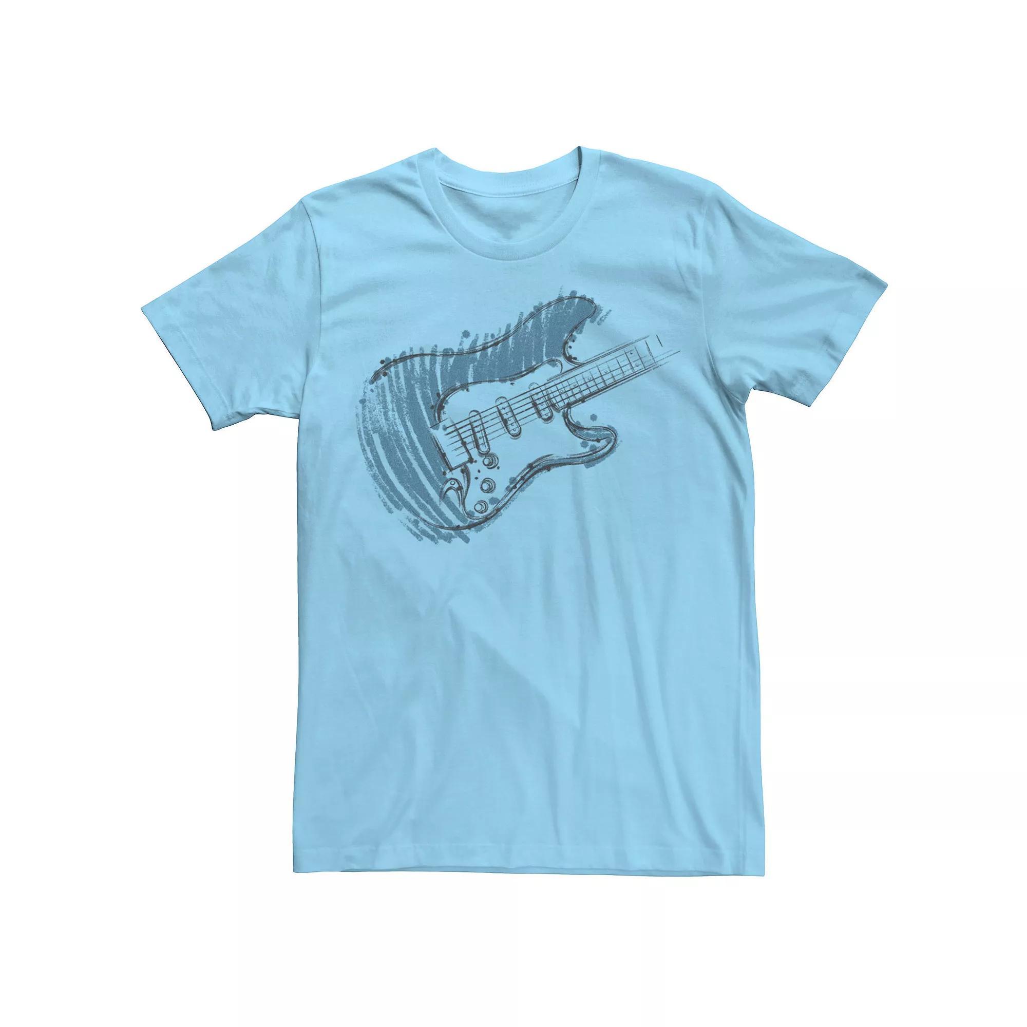 Men's Blue Guitar Art Tee, Size: Small, Light Blue Product Image
