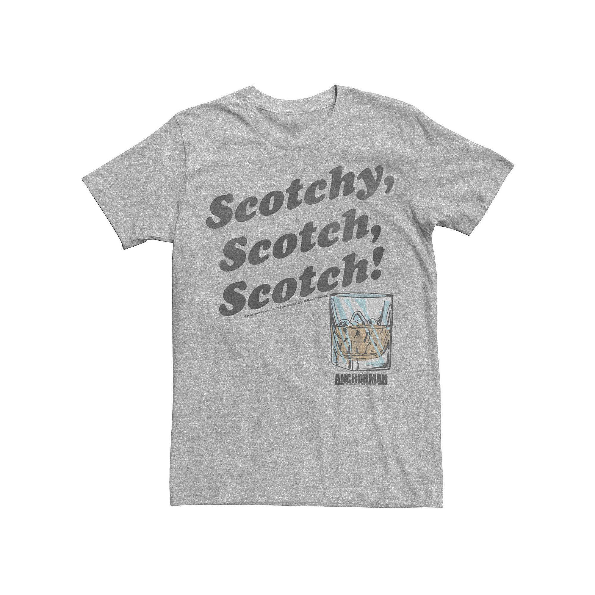 Men's Anchorman Scotchy Scotch Scotch Glass Tee, Size: 3XL, Athletic Grey Product Image