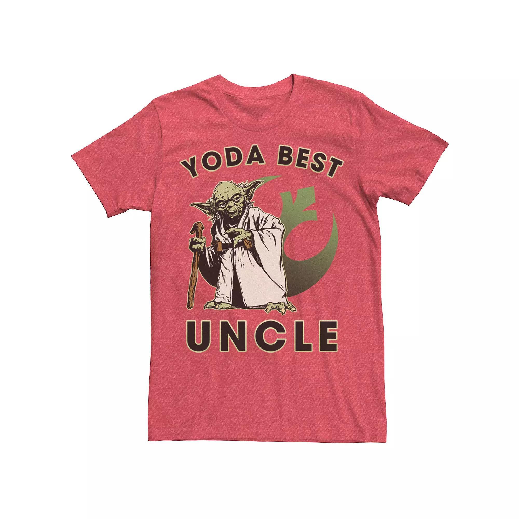Men's Star Wars "Yoda Best Uncle" Rebel Logo Tee, Size: XXL, Red Grey Product Image