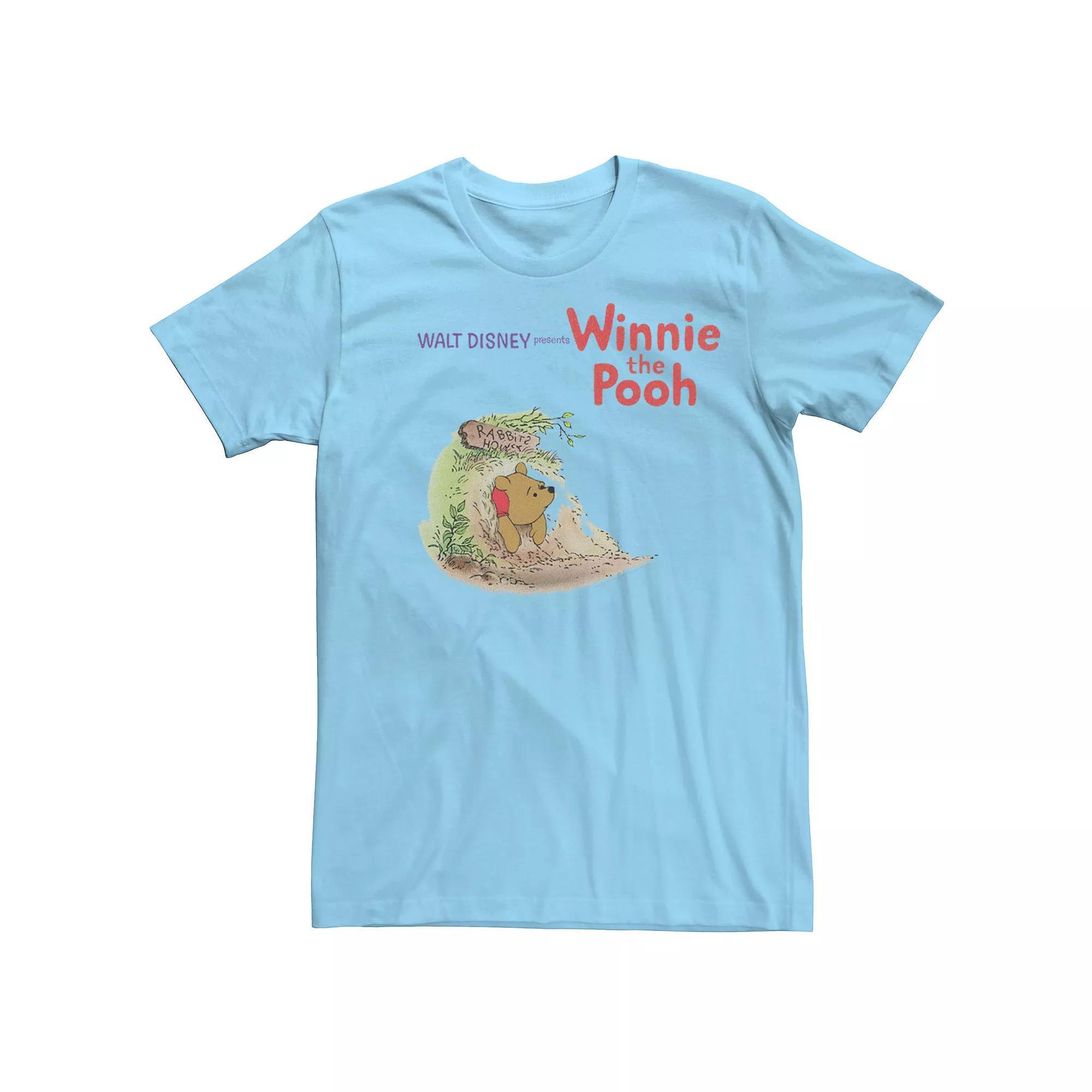 Disney's Winnie The Pooh Men's Stuck In Rabbit's Home Logo Tee, Size: Large, Light Blue Product Image