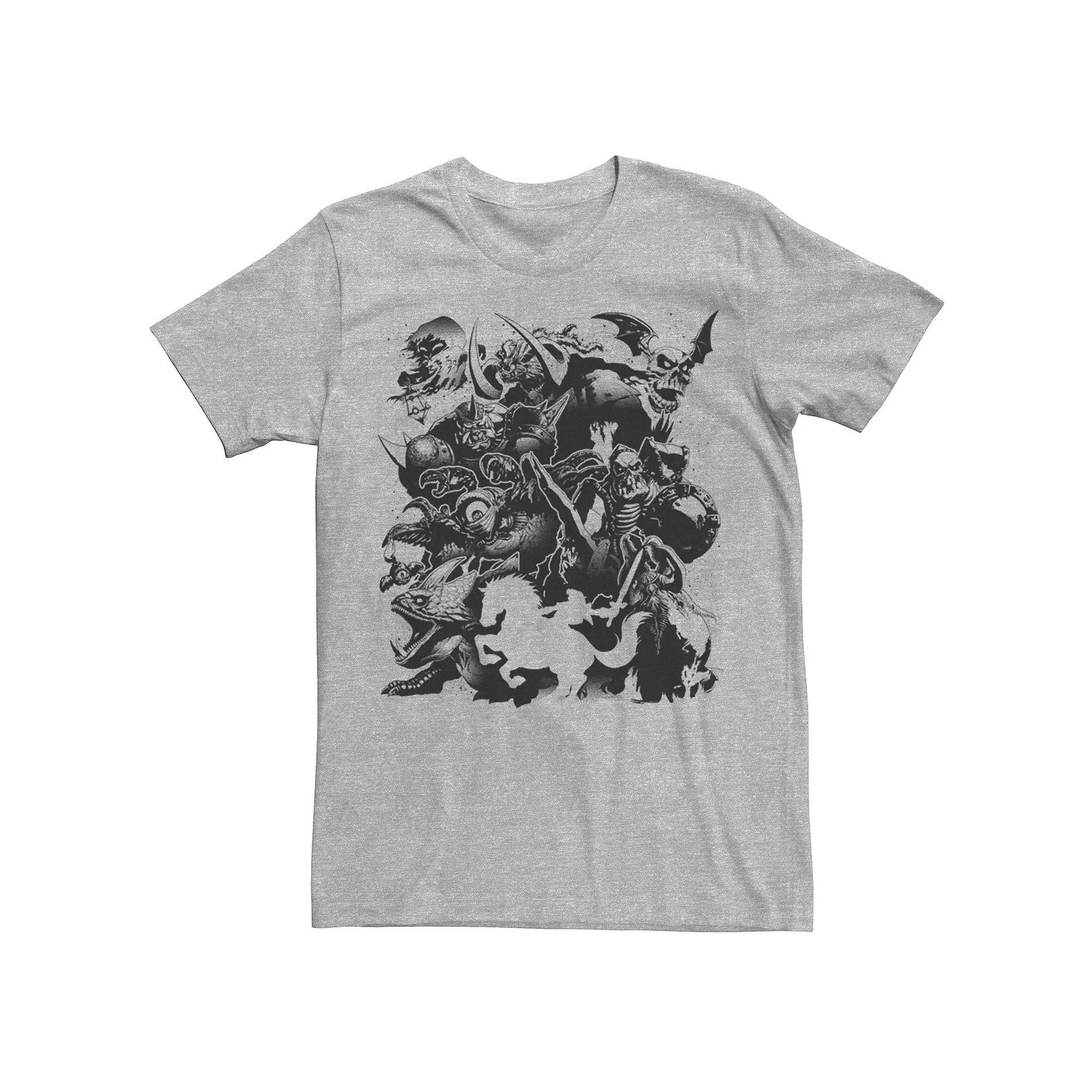 Mens Zelda Link Silhouette Bad Guys Graphic Tee Athletic Grey Product Image