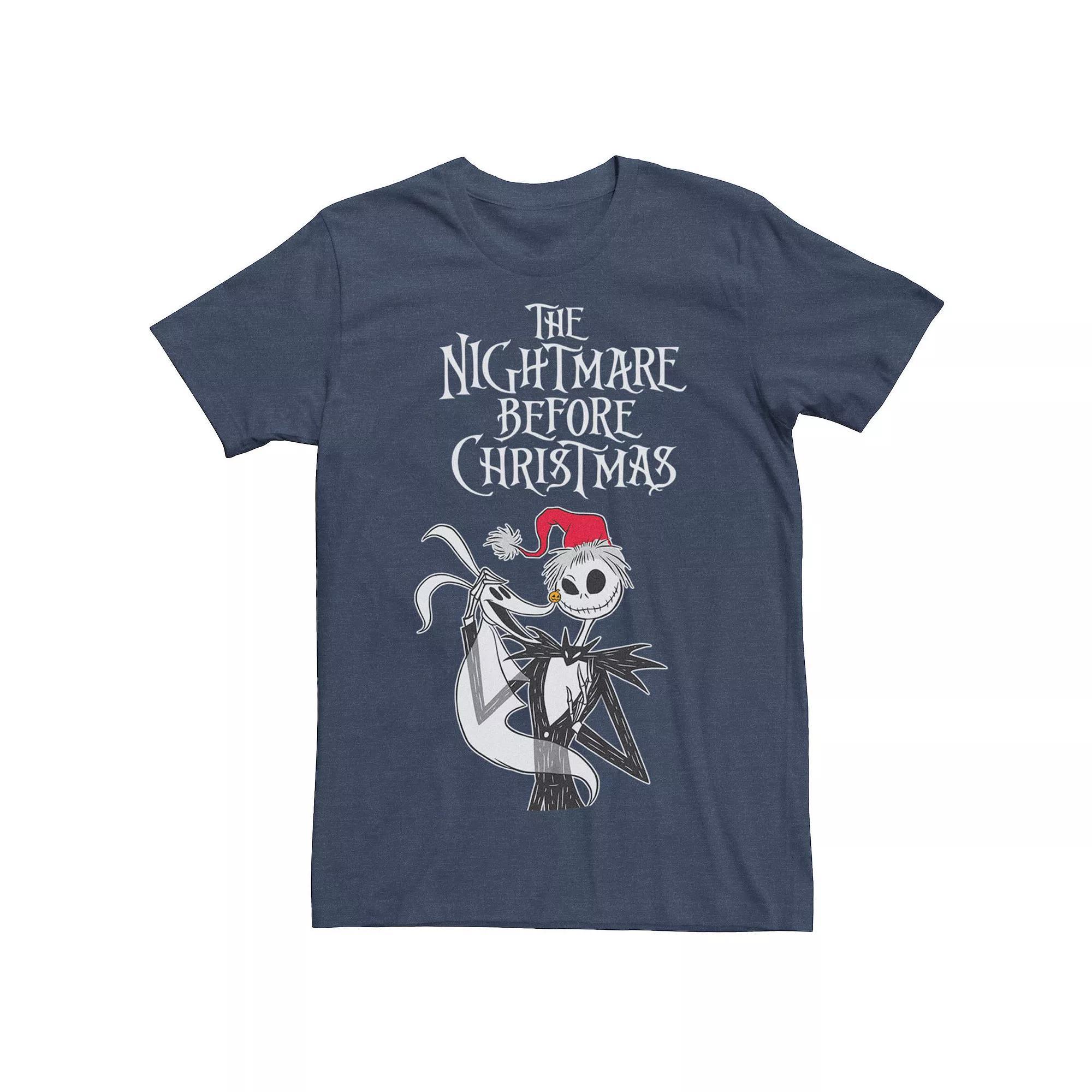 Disney's The Nightmare Before Christmas Men's Jack And Zero Poster Tee, Size: Small, Navy Grey Product Image