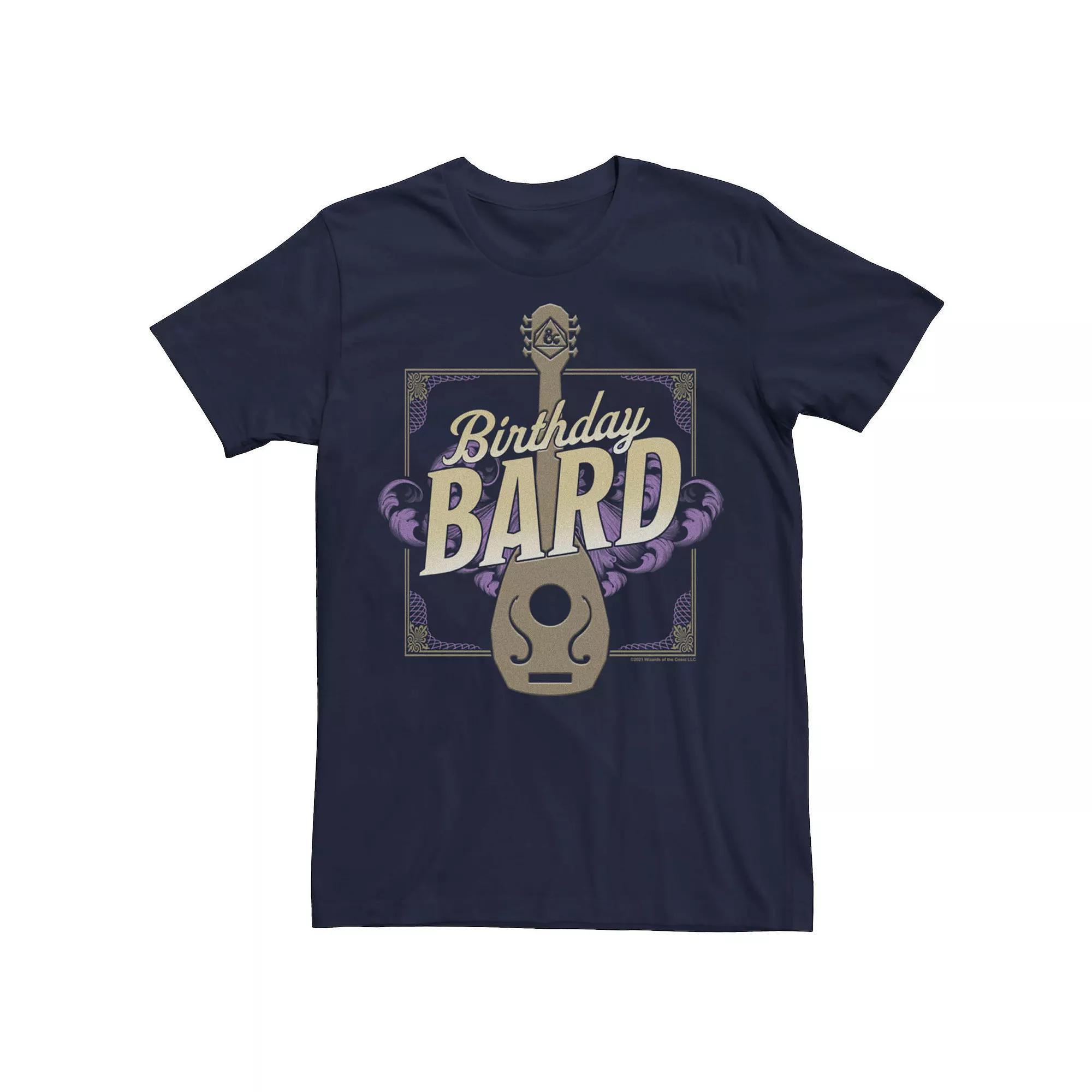 Mens Wizards Of The Coast Dungeons & Dragons Birthday Bard Guitar Logo Tee Blue Product Image