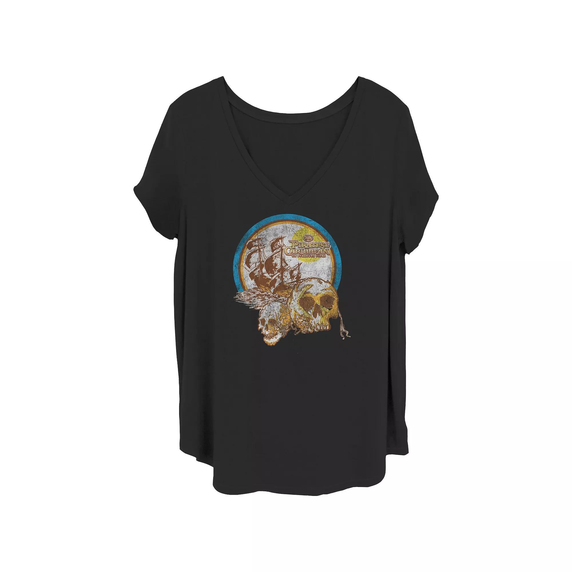 Juniors' Plus Size Star Wars The Mandalorian Grogu Wearing Santa Hat V-Neck Tee, Girl's, Size: 3XL, Black Product Image