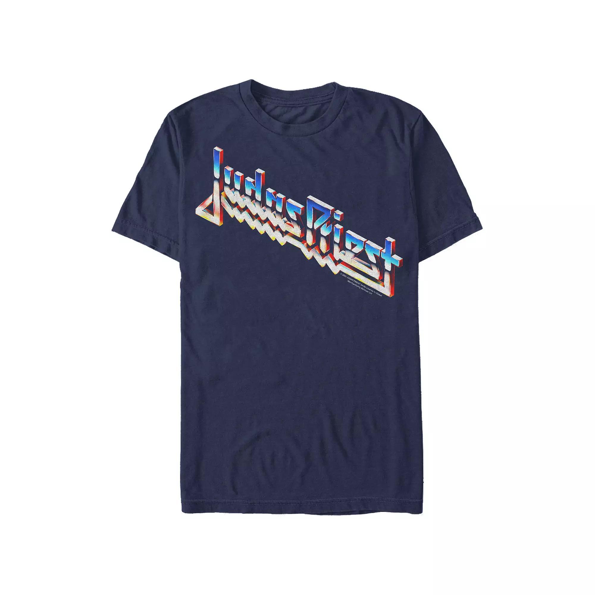 Men's Judas Priest Logo Graphic Tee, Size: Small, Navy Grey Product Image