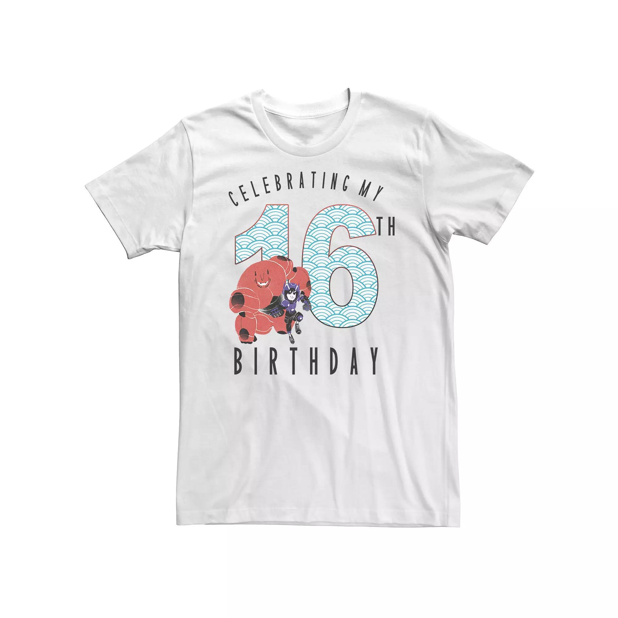 Big & Tall Disney Big Hero 6 Baymax Hiro 16th Birthday Tee, Men's, Size: 4XL, White Product Image