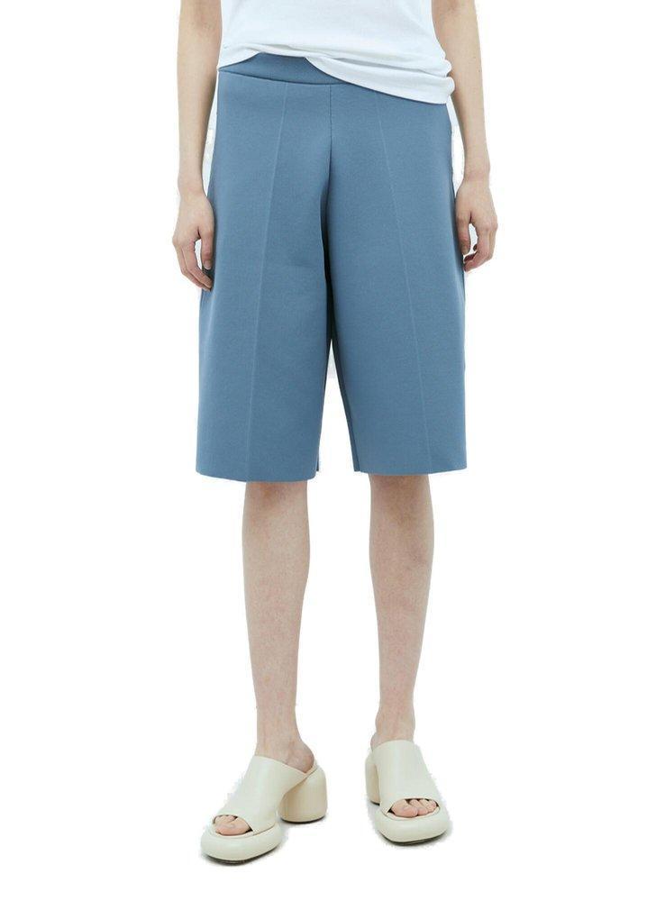 JIL SANDER Knit Bermuda Shorts In Blue Product Image