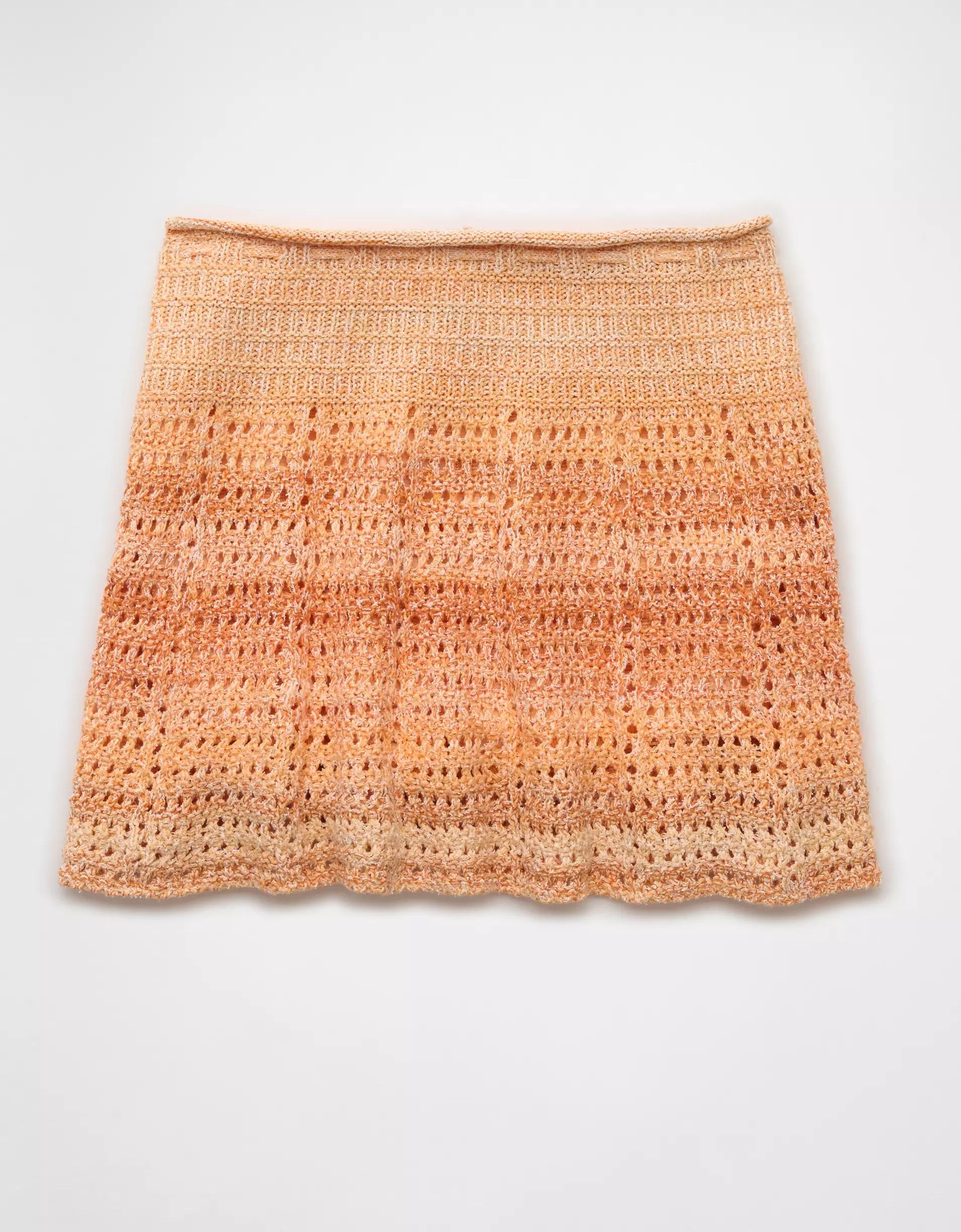 AE High-Waisted Crochet Mini Skirt Product Image