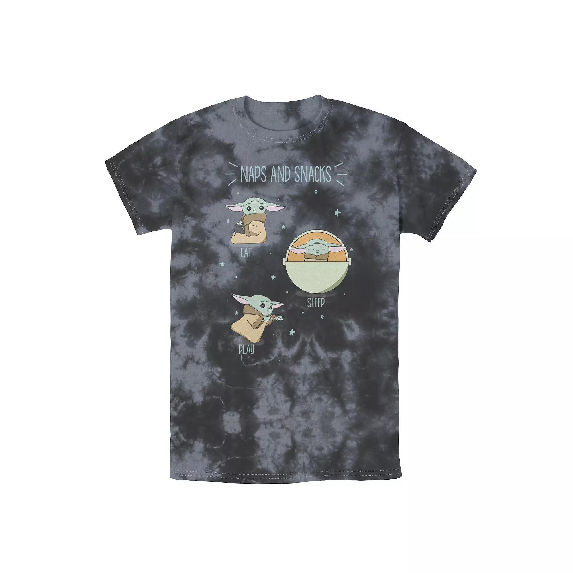 Men's Star Wars The Mandalorian The Child Naps And Snacks Doodles Tee, Boy's, Size: Large, Black Grey Product Image