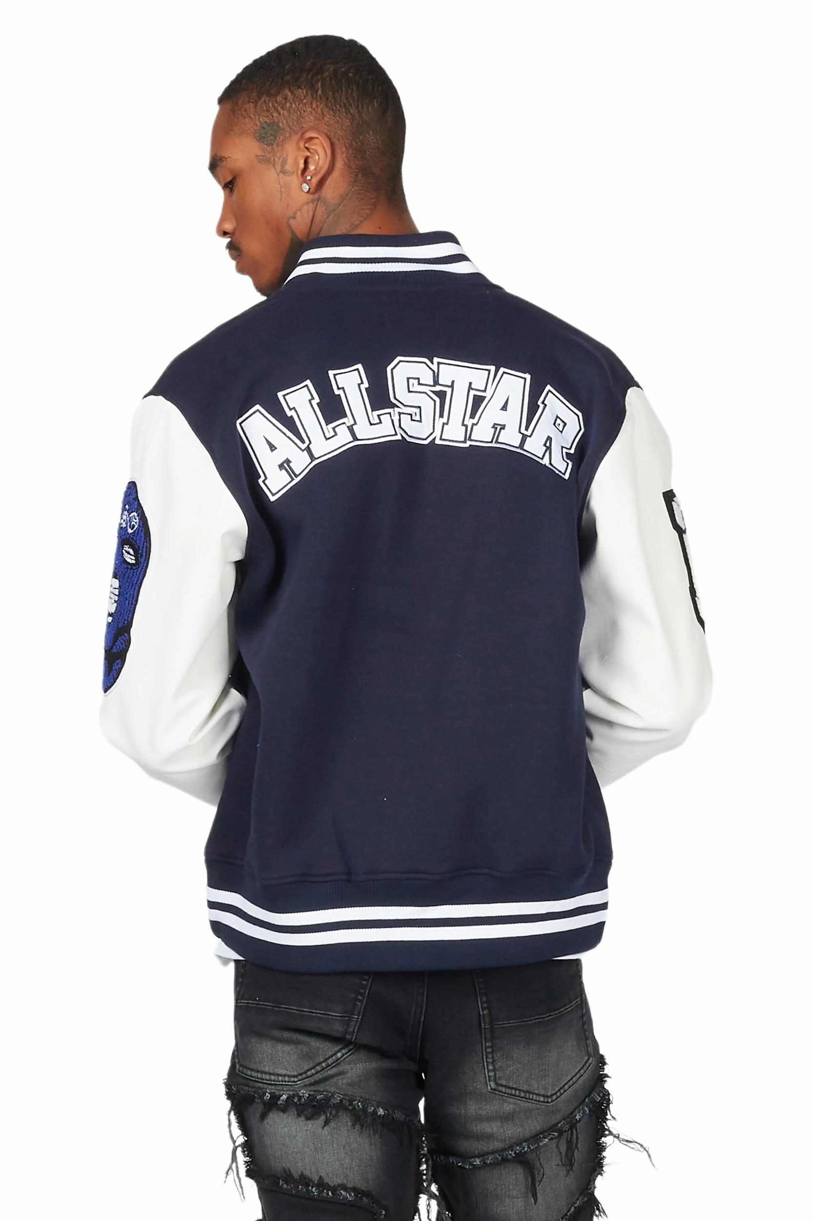 Ennis Navy Varsity Jacket Male Product Image